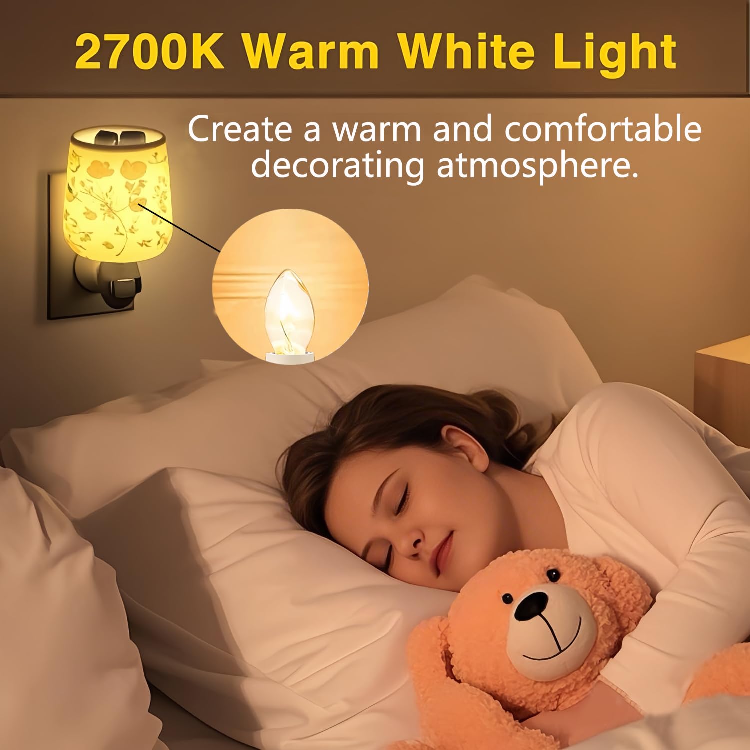 Wokhok Himalayan Salt Lamp Bulbs, 15 Watt C7 Incandescent, 12-Pack, E12 Socket