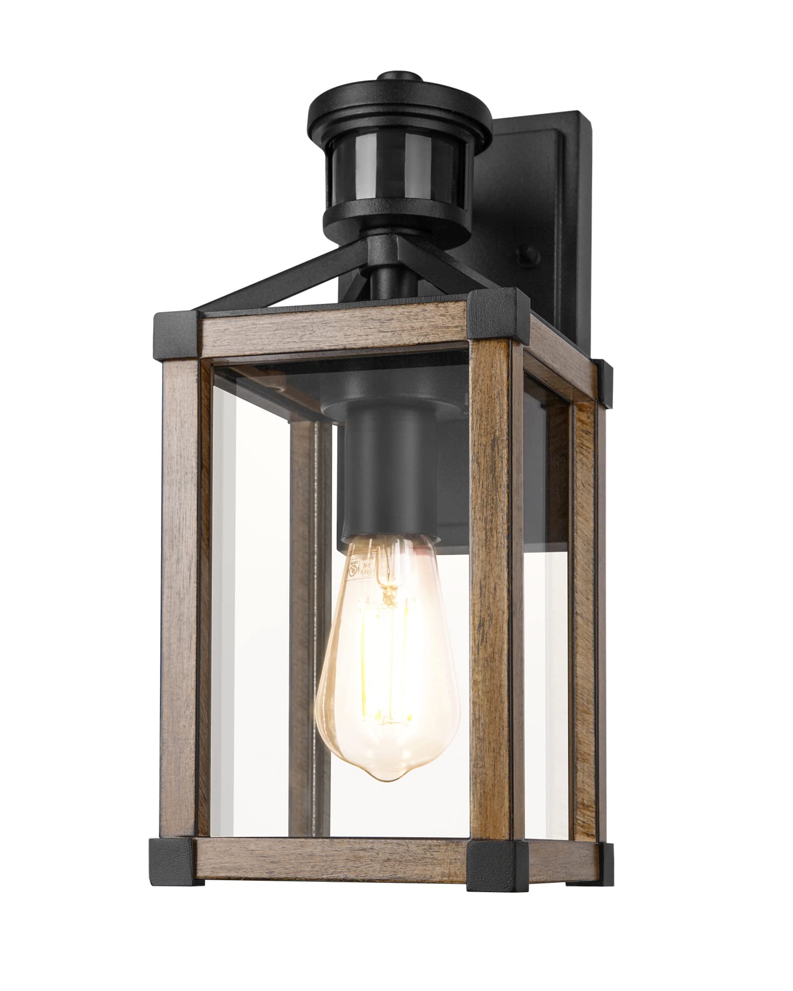 DEWENWILS Motion Sensor Outdoor Wall Lights, Dusk to Dawn Exterior Wall Lanterns, Farmhouse Front Porch Light Fixtures with Clea