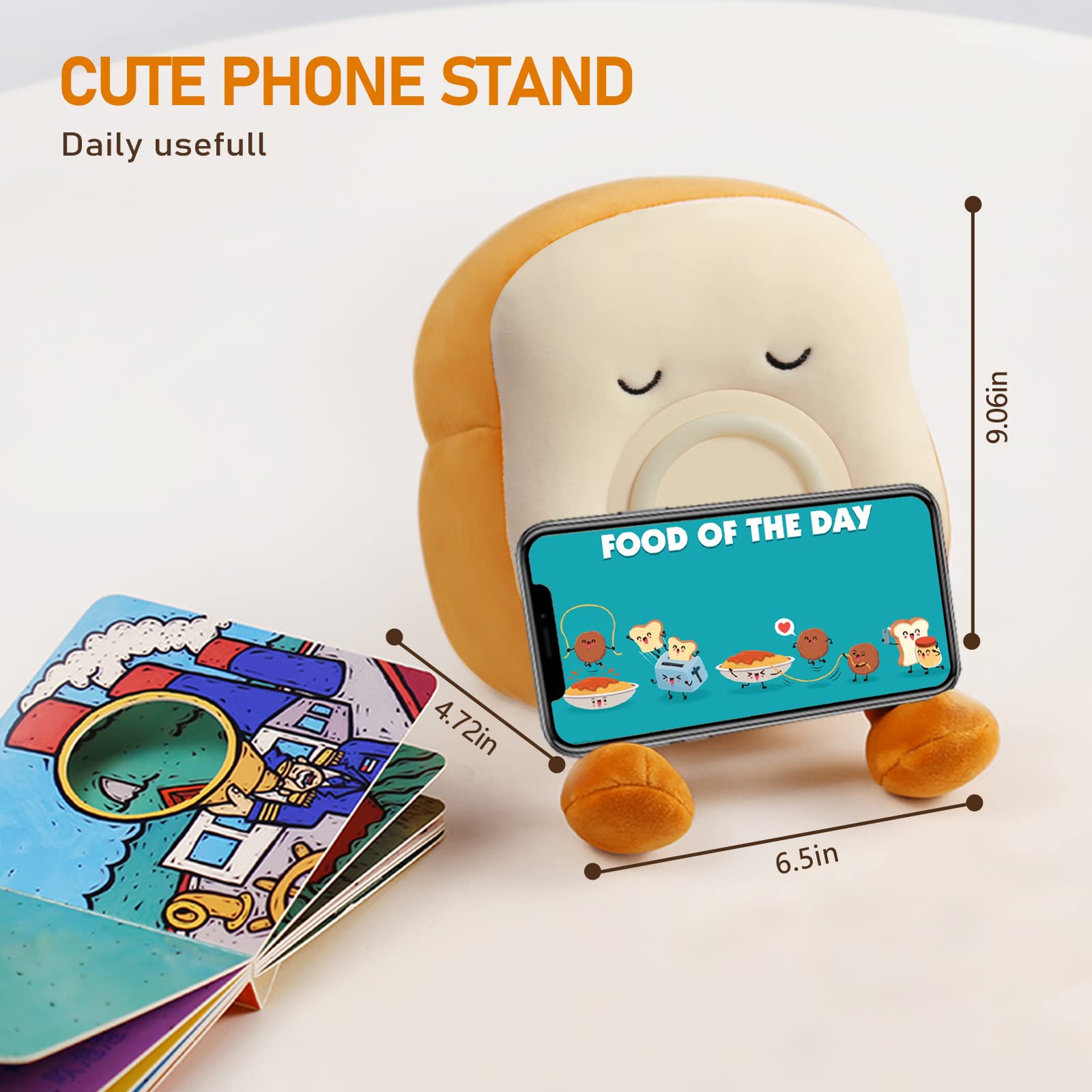 QANYI Kids Night Light Plush Toast Bread Alarm Clock, Big Yellow Polyester, Model Sleepy, Perfect Gift for Girls Ages 6-11