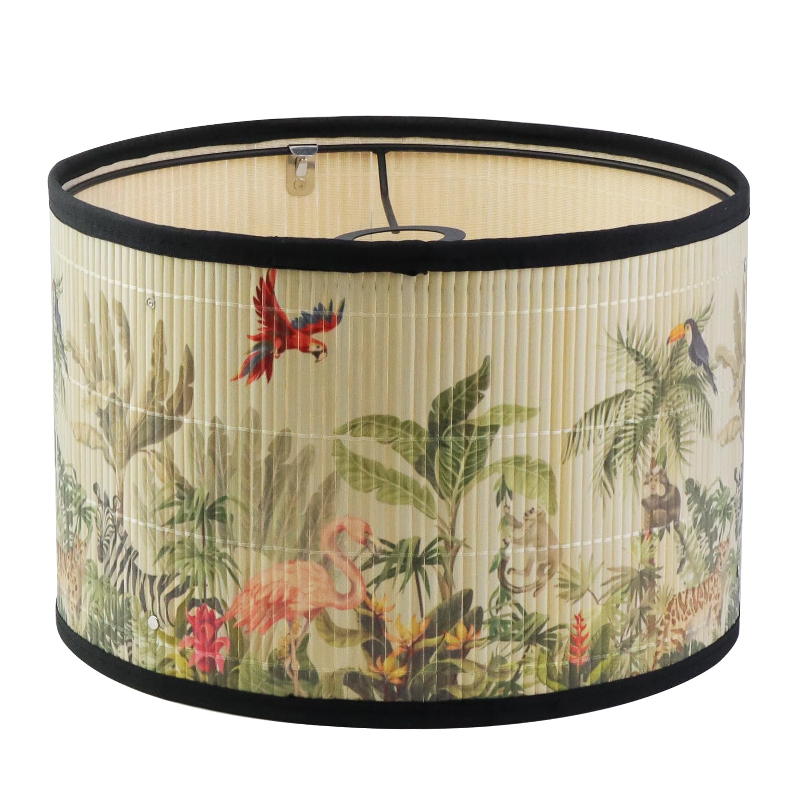 Mewutal Drum Lampshade Bird Pattern Chandelier Lamp Shade Removable Lamp Cover 11.81  11.81  7.87    Pleated Light Cover E27 Bed