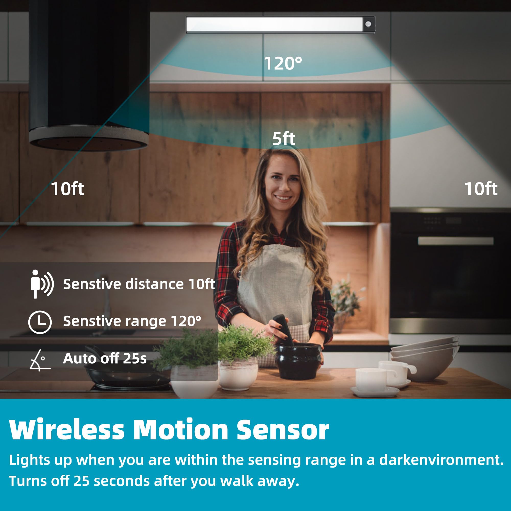 Colijoy 69 Led Under Cabinet Lights 2Pack- Rechargeable 3000Mah Battery, Wireless Motion Sensor, Ideal For Kitchen, Closet & Und