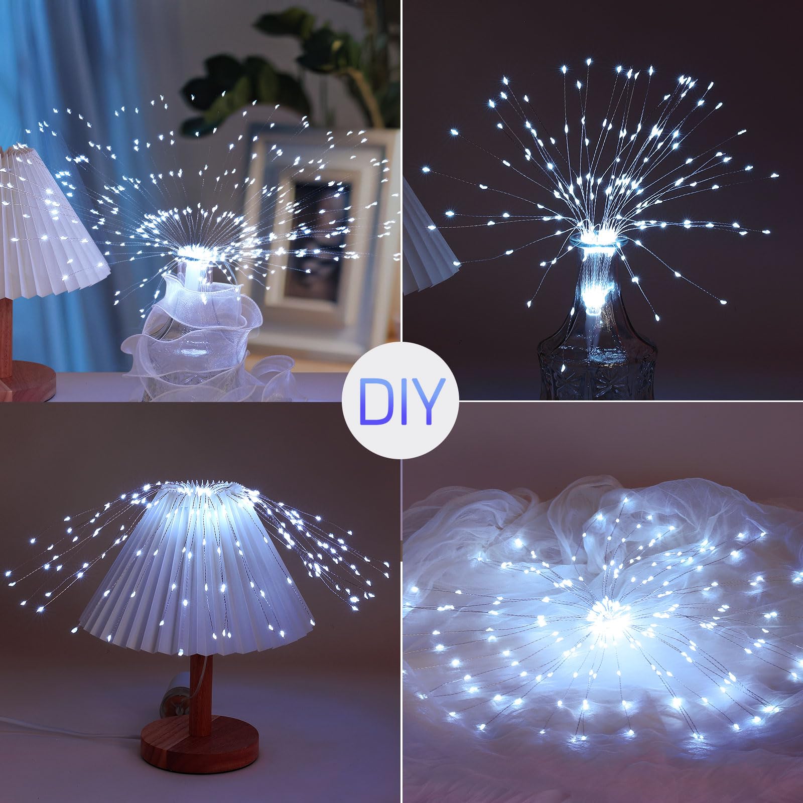 Bursting Star String Lights Christmas Lights, 225 Led 8 Modes Dimmable With Remote Control, Waterproof Copper Wire Decorative Ha