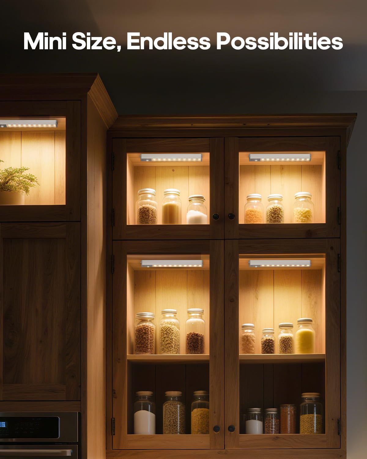 GOODEA LED Under Cabinet Lights - Wireless, Rechargeable, Motion Sensor, Dimmable, 3 Packs, Warm White, Model GDCL010-3PCS