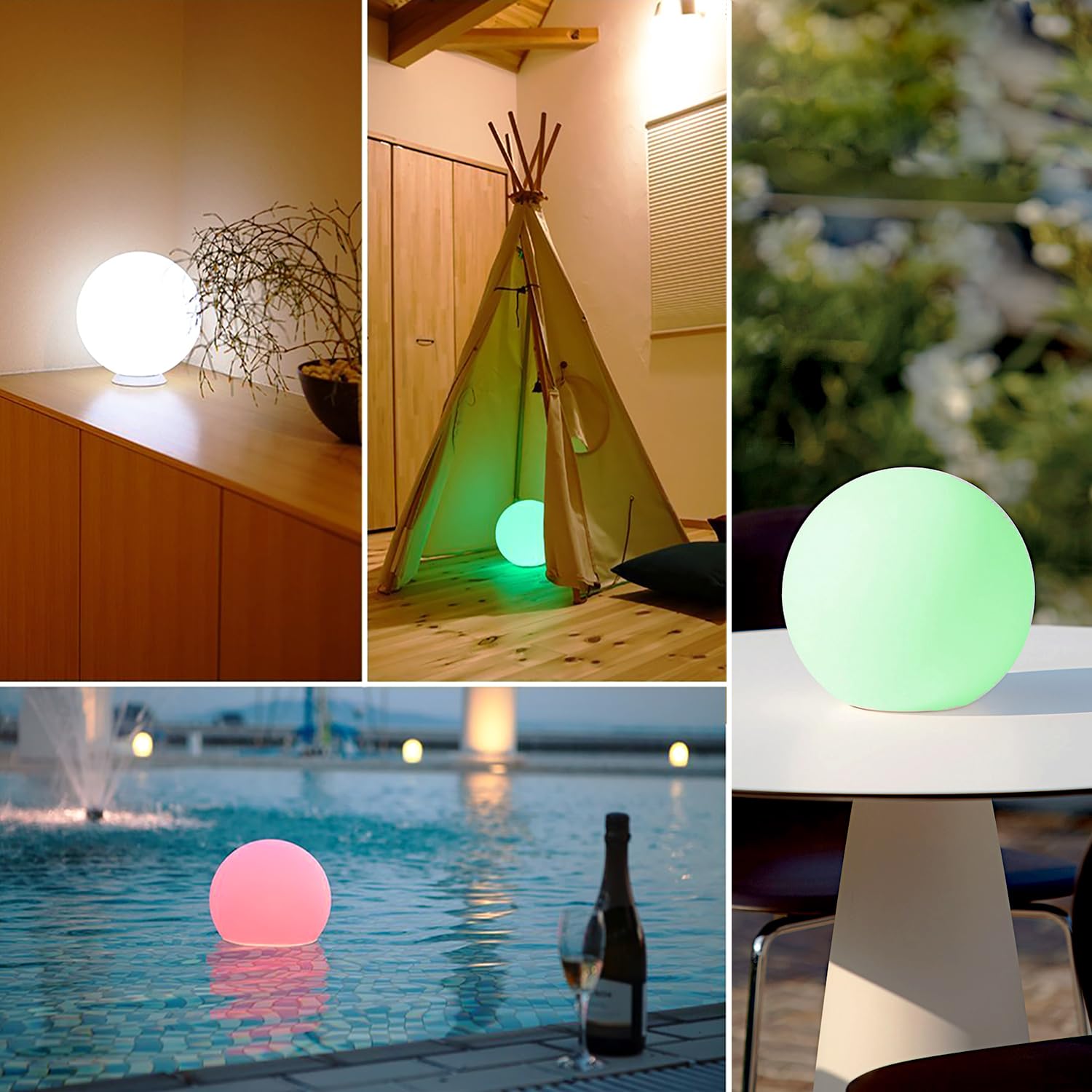 Mr.Go 10'' Ultra-Fun Waterproof Rgb Color-Changing Led Ball Light Orb Globe Lamp, Dimmable 16 Colors 4 Modes, Ideal For Kids Nig