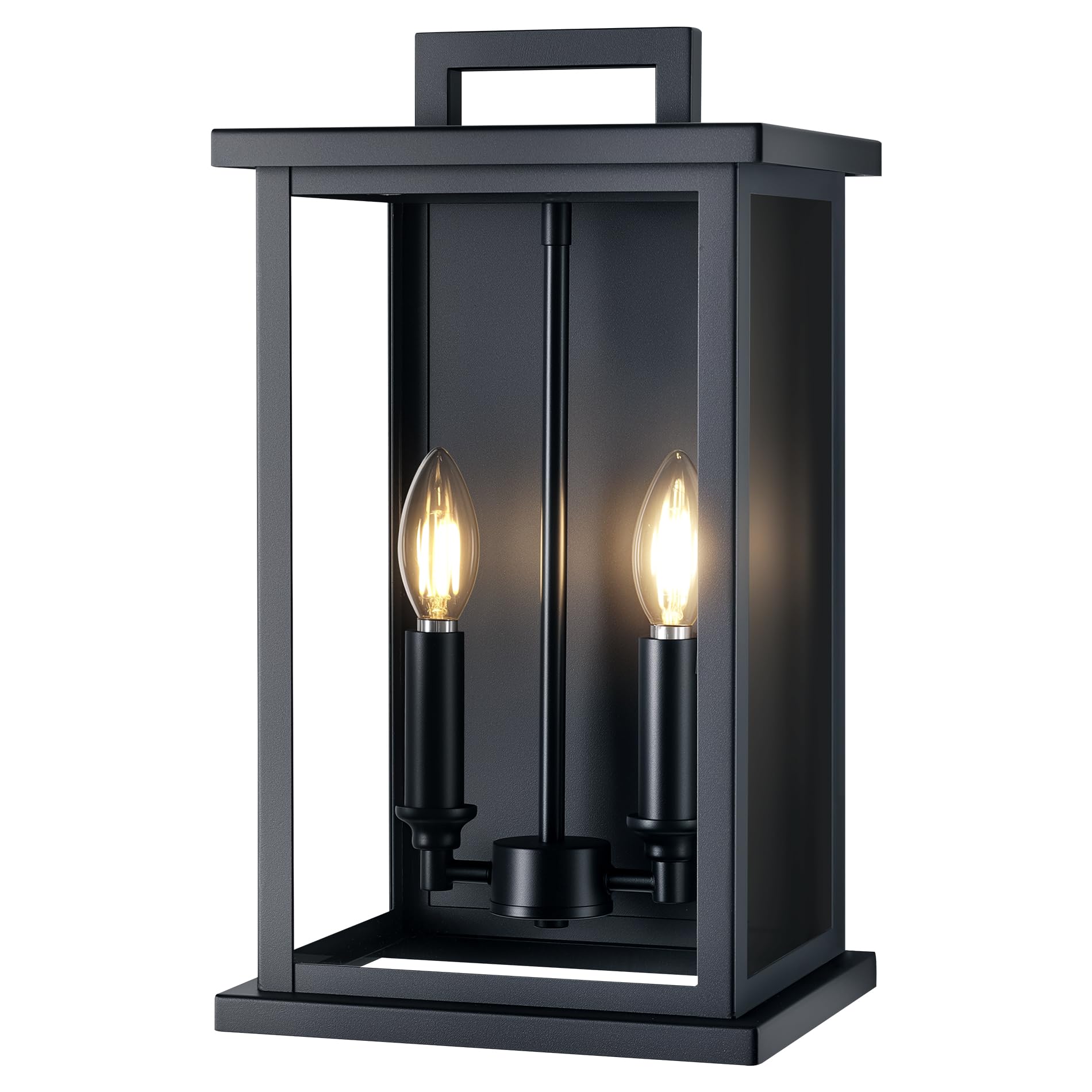 ZSMAIKU Large Outdoor Sconce Garage Lights Modern Outdoor Wall Light Exterior Wall Lantern Lights for House Front Porch 2-Light Patio Wall Light Fixture with Thick Glass Shades E12 Waterproof 1 Pack