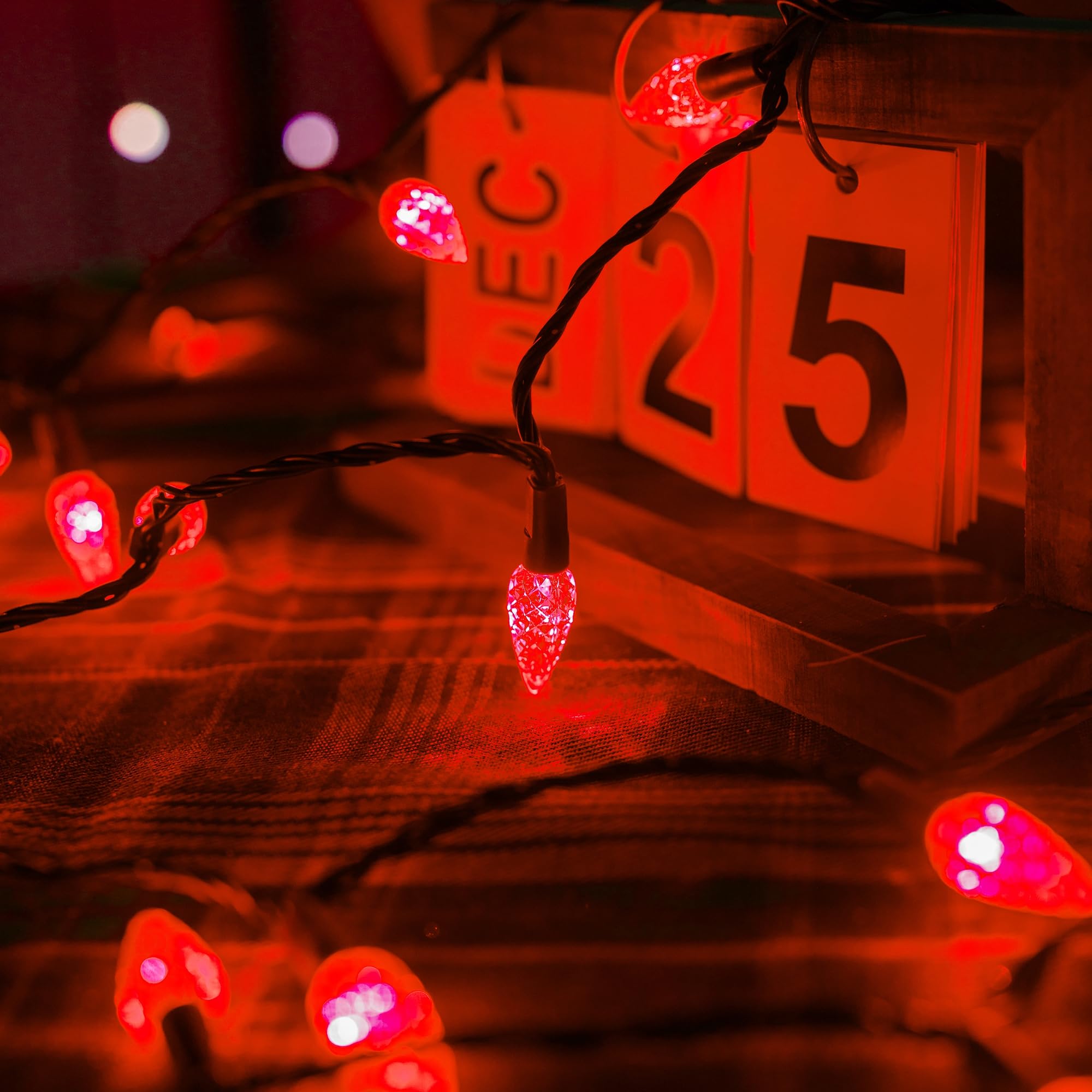 TW SHINE Christmas String Lights, 200 LED, 66 FT, Waterproof, 8 Modes Timer, Red, Model ZD-29V200DIF