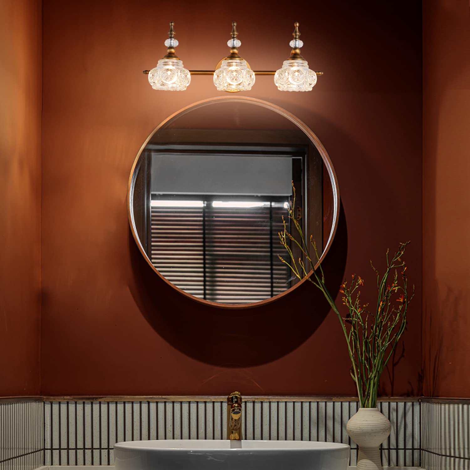 Djfhko Vintage Brass Vanity Light Fixtures - Bathroom Lighting