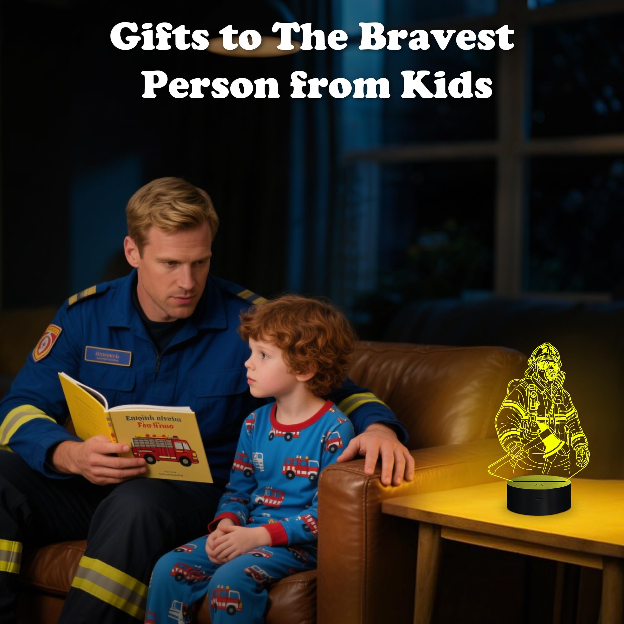 Anywin Firefighter Night Light - 16 Color Changing, Timer & Dimmer - Creative Gift for Men - Model DL-AW1032 - Fireman Color