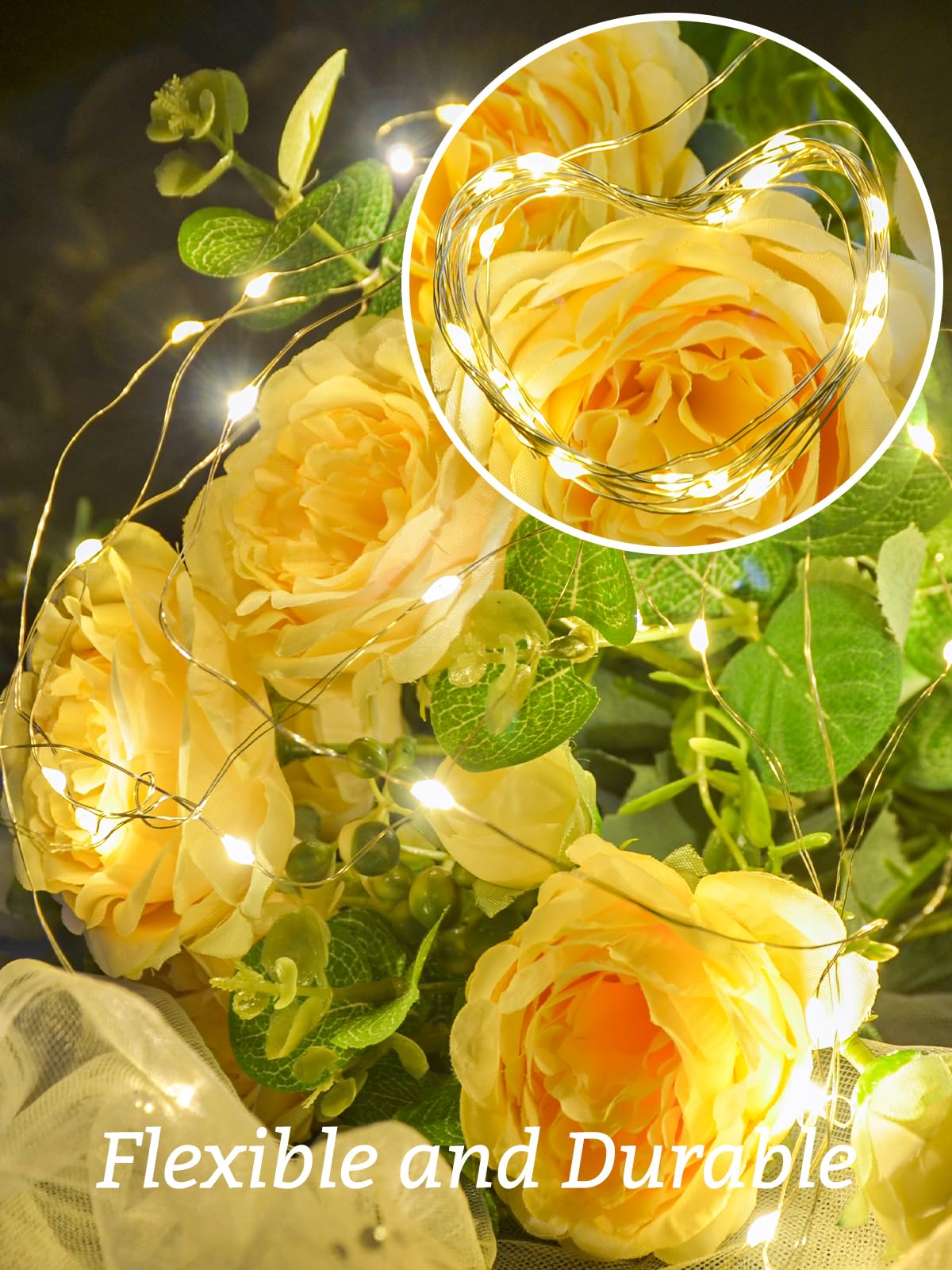 Fibevon Fairy Lights Battery Operated, 12-Pack 7.2Ft W/20 Led Mini White Fairy Lights Waterproof String Lights For Wedding/Mason Jar/Centerpiece Table/Bedroom/Valentines/Christmas Decoration