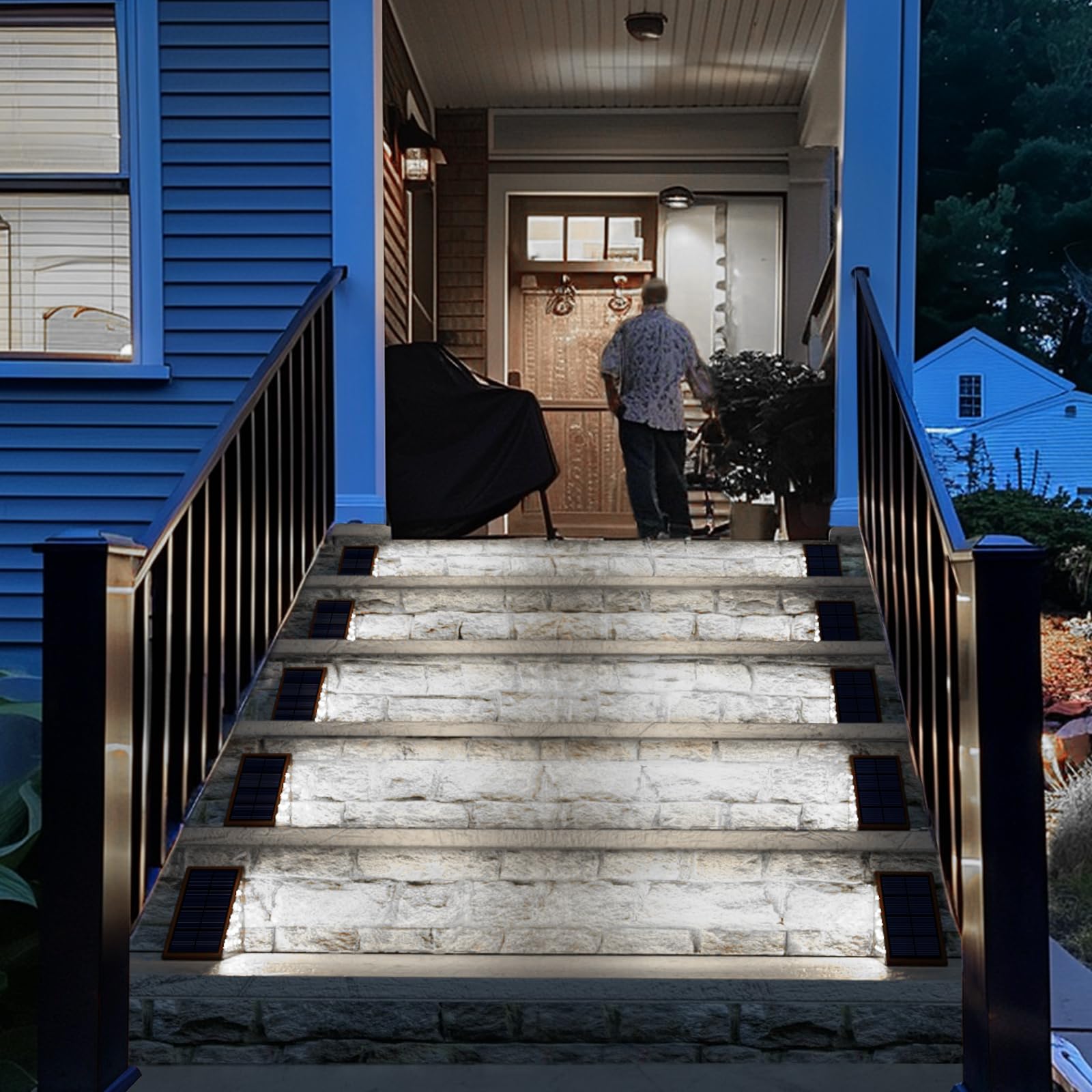 JOFIOS Solar Step Lights, 24-Pack Waterproof IP67 Deck Lights for Staircase, Patio, Front Step, Cool White, Model 61190