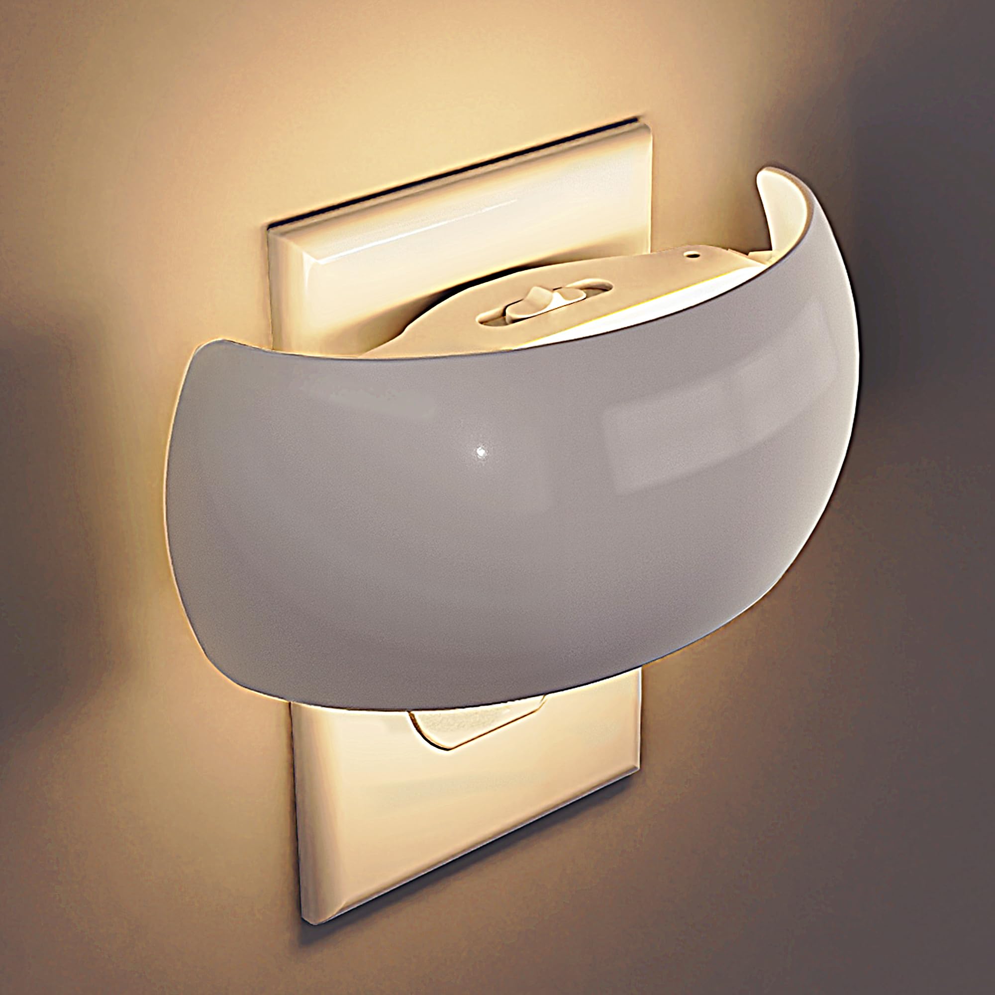 L LOHAS LED Night Light, Auto Dusk to Dawn Sensor, Dimmable 0-100LM, 1 Pack, Backlit Soft White, Model A-GY-157-02-US