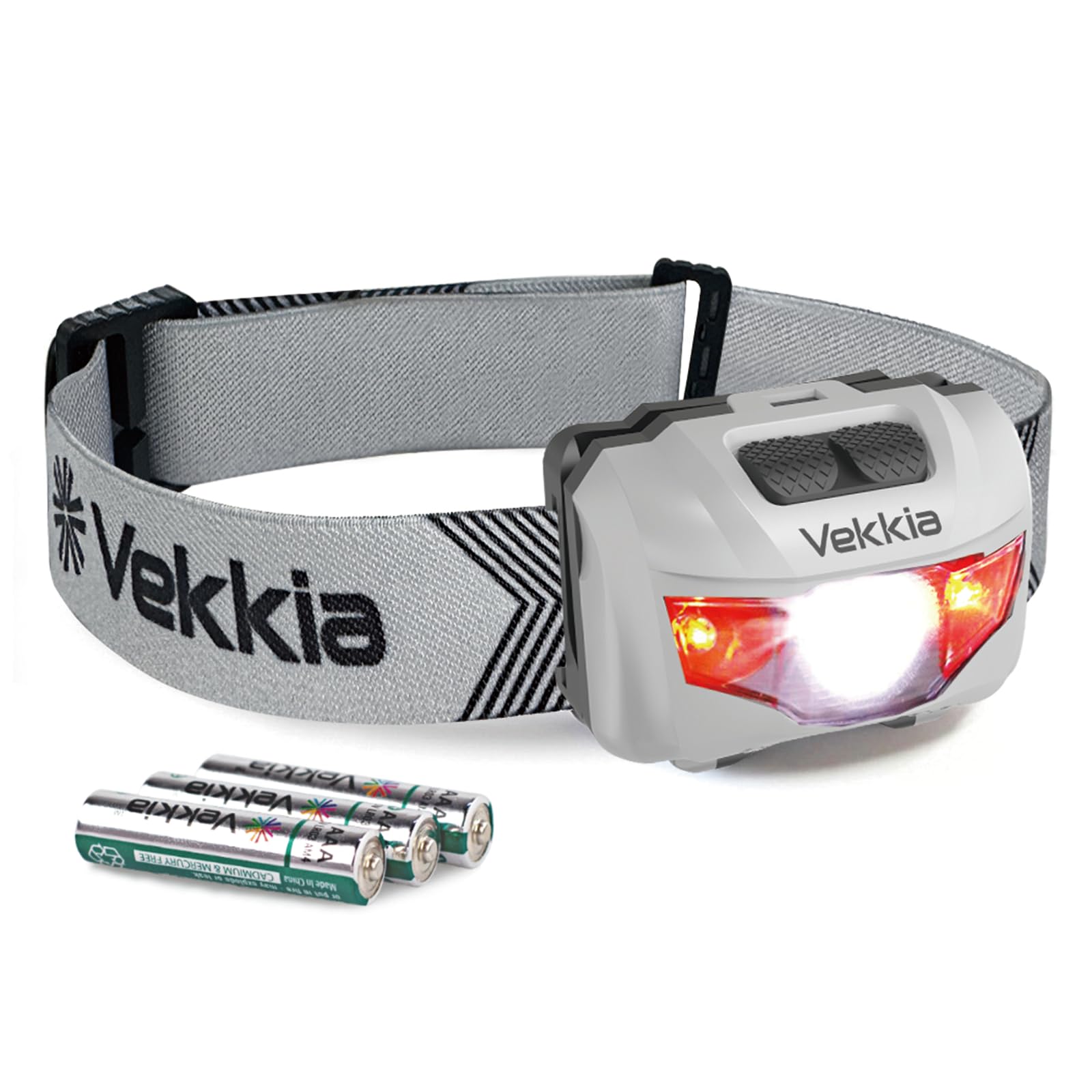 Vekkia Ultra Bright Led Headlamp-5 Lighting Modes,White & Red Leds Head Lamp, Camping Accessories Gear. Ipx6 Waterproof Headligh