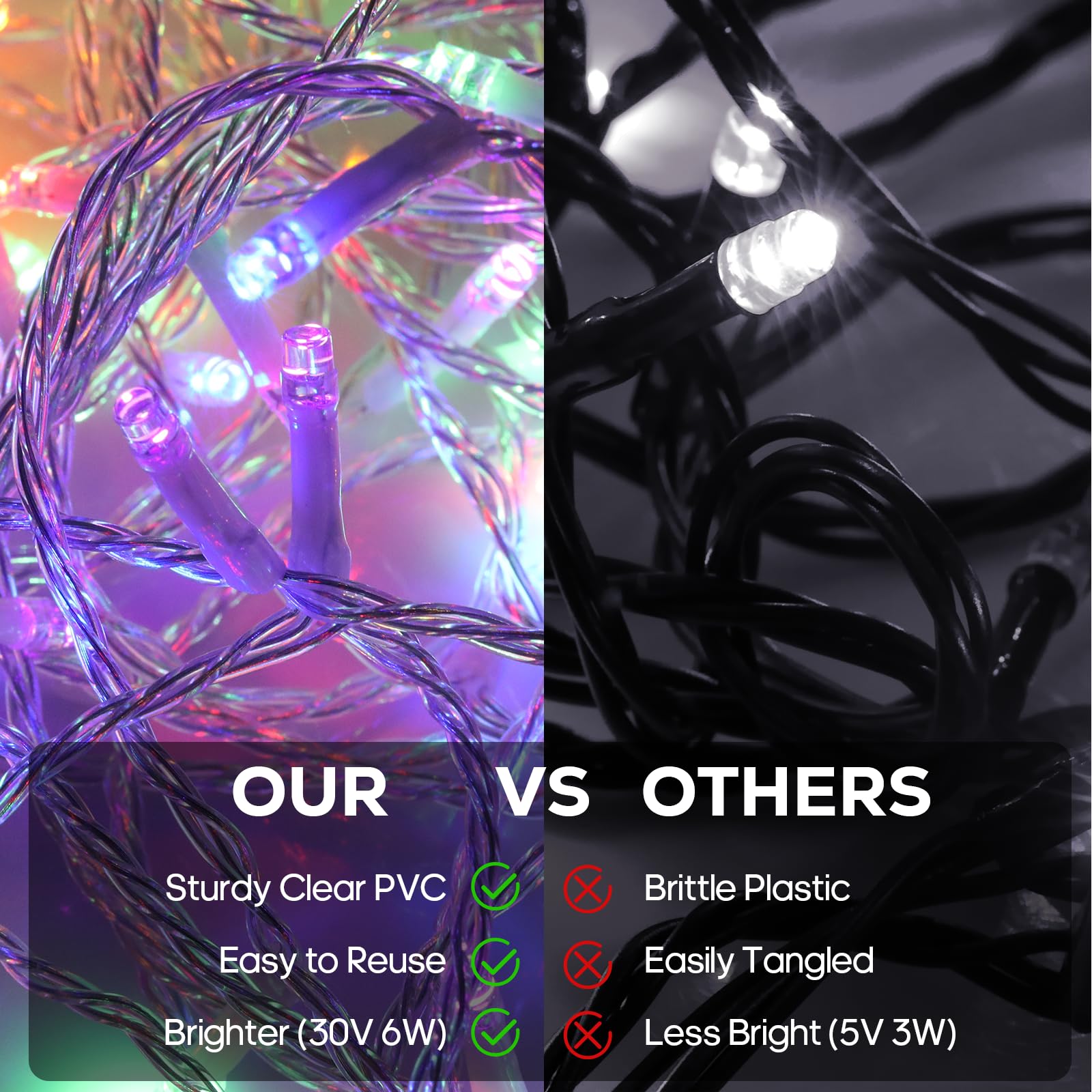 Soiarllt 600 Led Christmas Fairy String Lights, Outdoor 246Ft Waterproof Twinkle Lights, Color Changing String Lights, 11 Lighti
