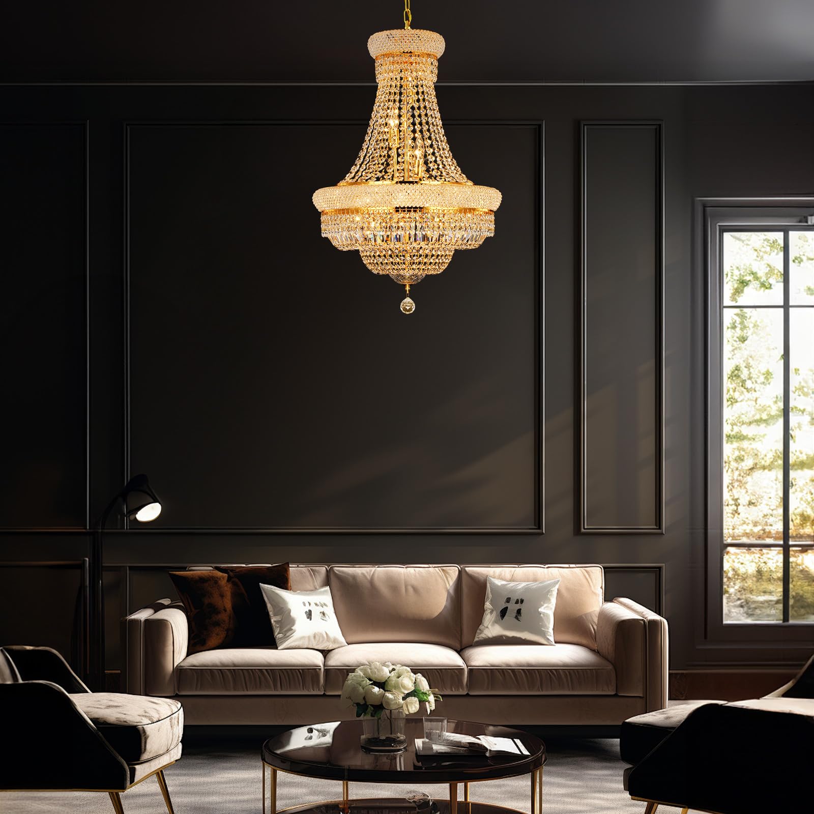 Gifarich Crystal Chandeliers For Dining Room Light Fixture