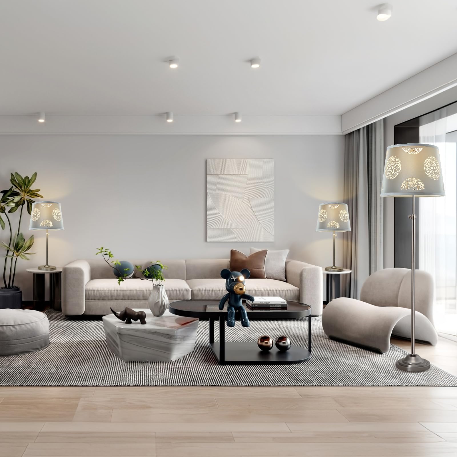 Lamp Shades Set Of 2 Replacement, Drum Lampshades, Lampshade 10 Inches Lampshades For Table Lamp, Floor Lamp, Pendant Light, Lam