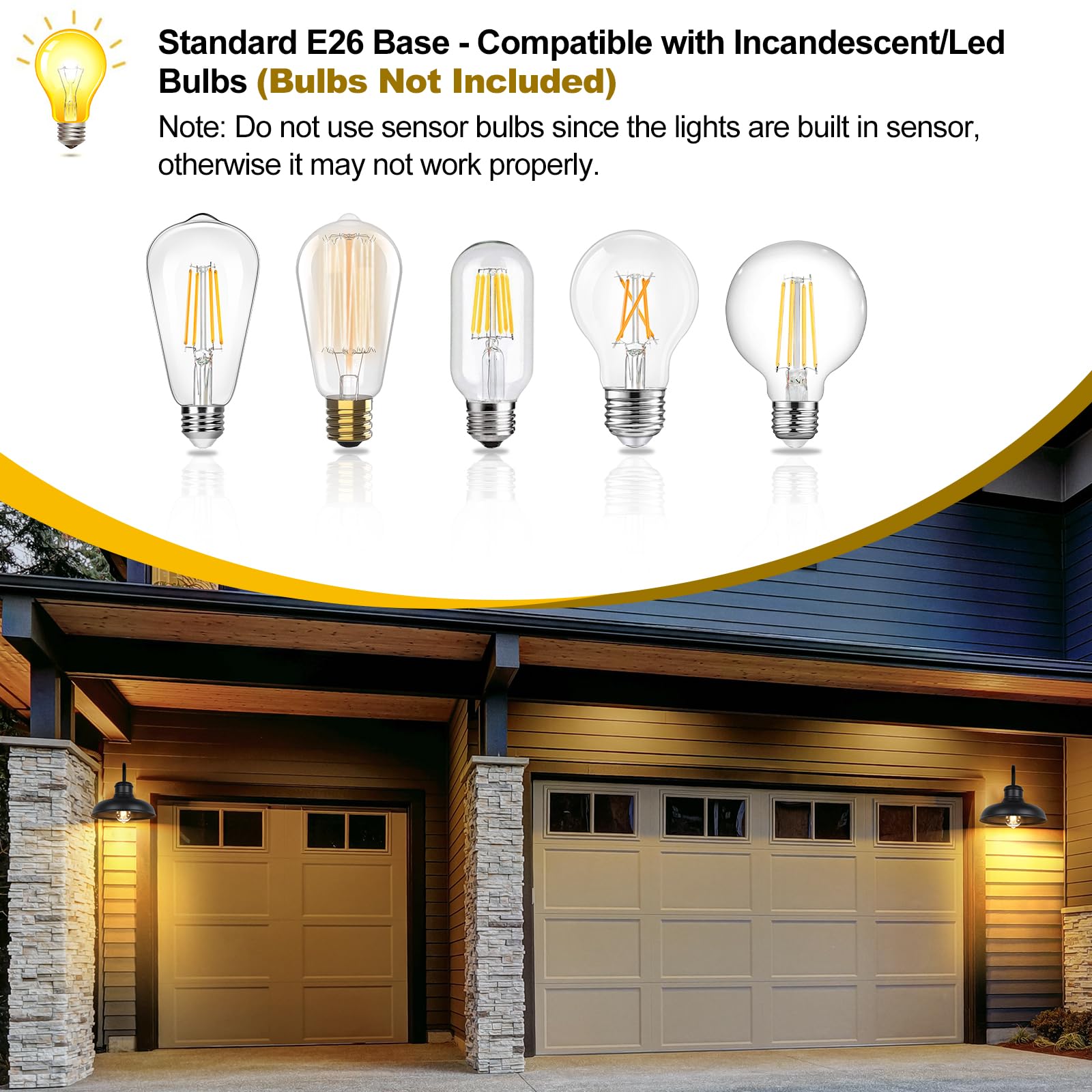 TOBUSA Outdoor Wall Lights 2-Pack, Gooseneck Barn Sconces, Waterproof, 11.5in Black, Model B11023PP