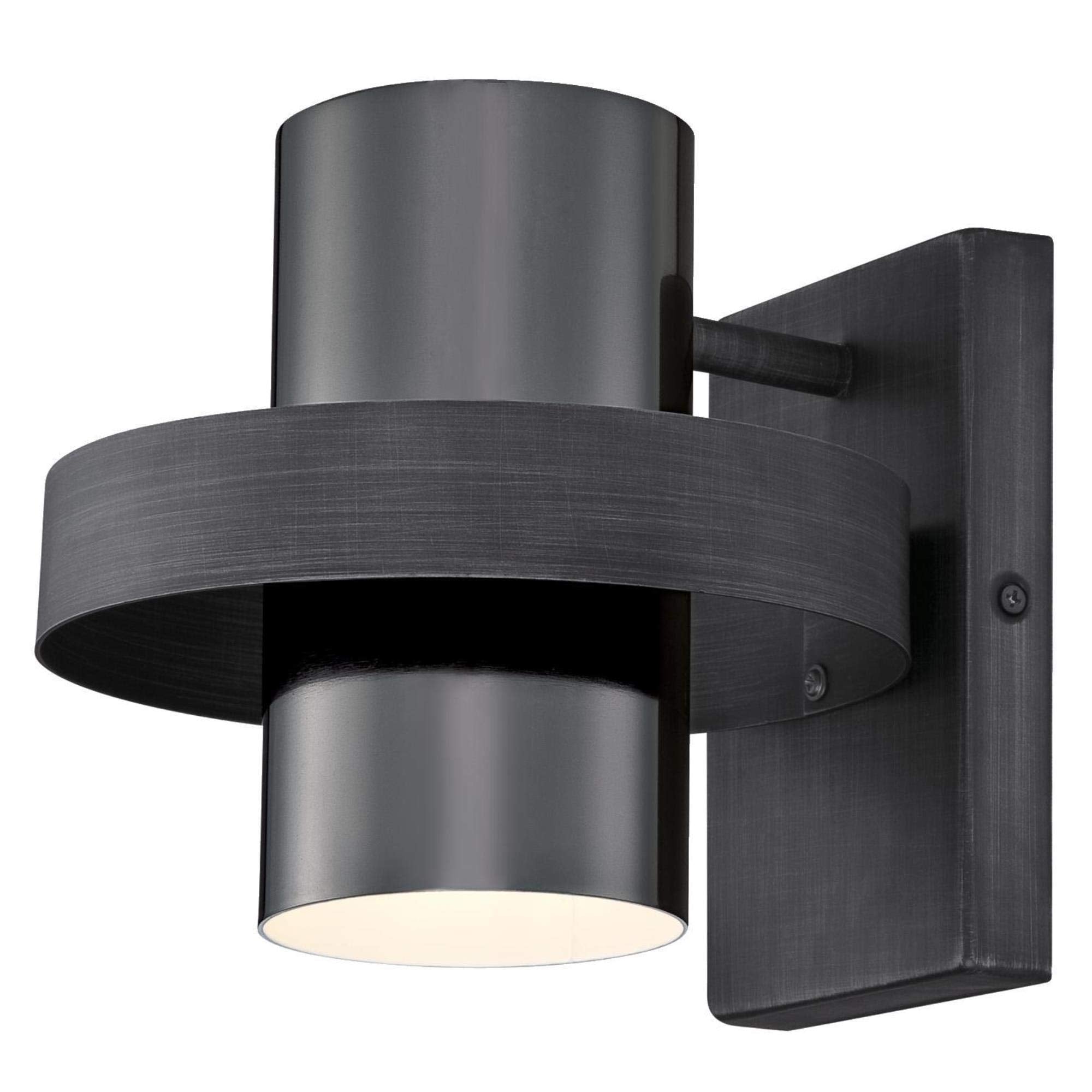 Westinghouse One-Light Indoor Wall Sconce, Distressed Aluminum Finish, Gun Metal Shade, Black, Model 6369100