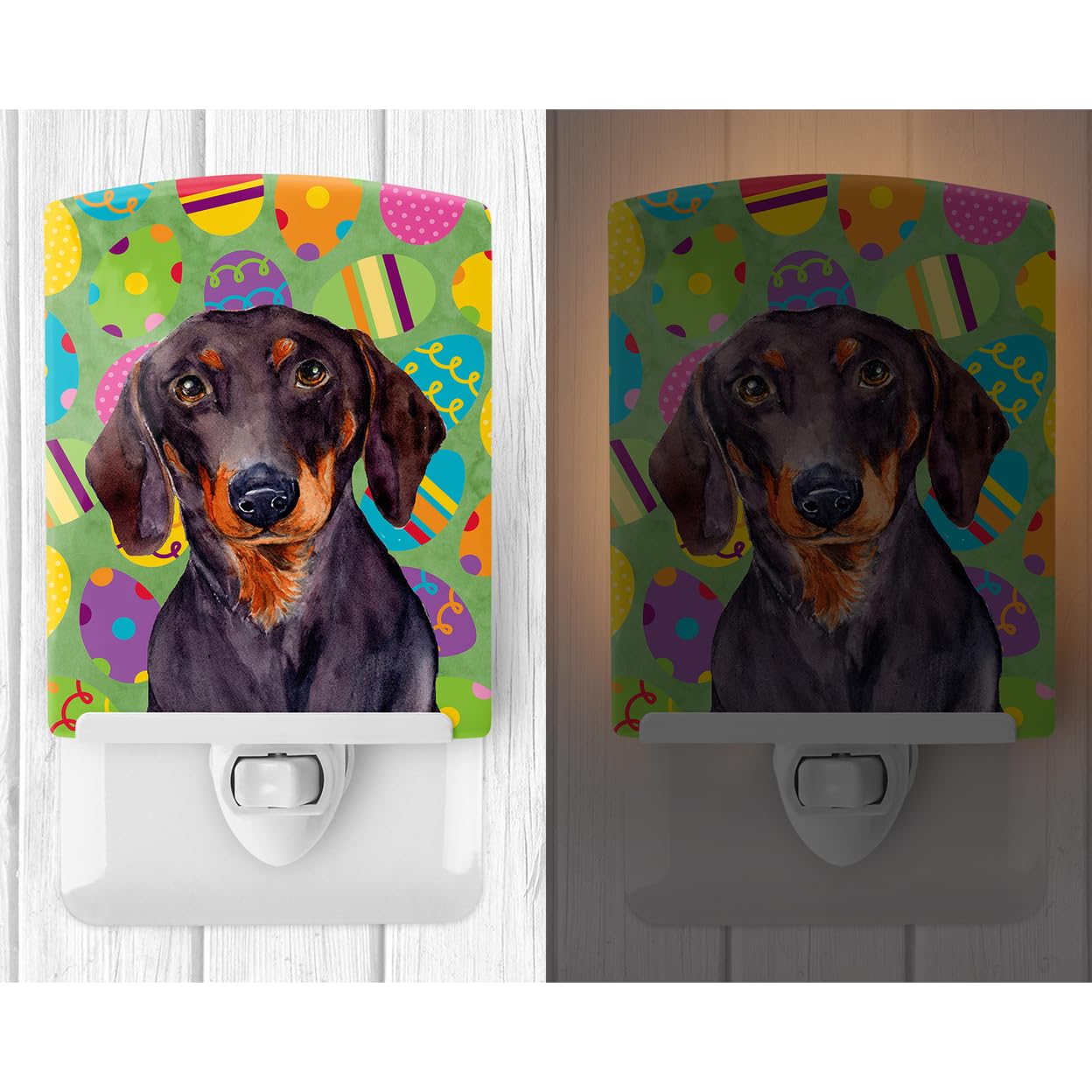 Carolines Treasures Ceramic Night Light, Dachshund #2, UL-Certified, 6x4x3 inches, Ideal for Bedroom, Bathroom, Nursery