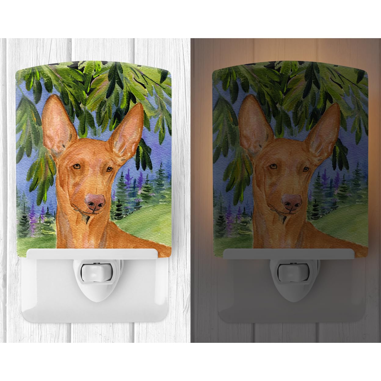 Carolines Treasures Ceramic Night Light, UL-Certified, 6x4x3in, Pharoh Hound Model SS8268CNL, Ideal for Bedroom, Bathroom, Nursery