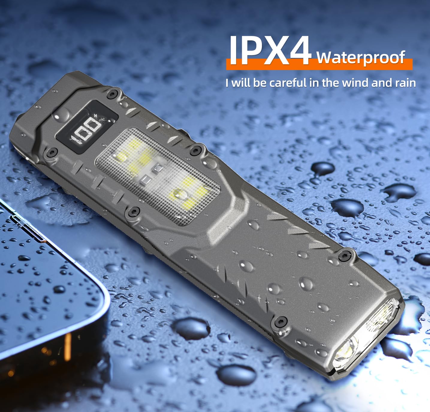 Edc Tactical Flashlight Rechargeable, High Lumens Pocket Flashlight,Super Bright Cap Clip Light Small Work Light,8 Modes Long La