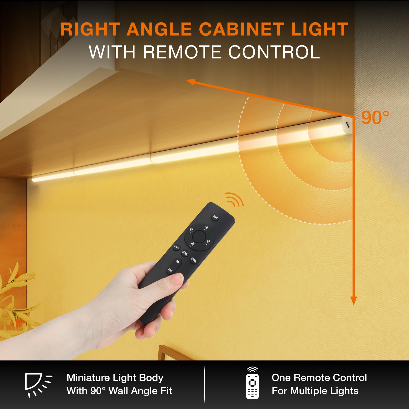 MEKKLEON Under Cabinet Lights, Magnetic Rechargeable Light Bar, 30 CM, White, Model LB55, Wireless for Kitchen and Wardrobe