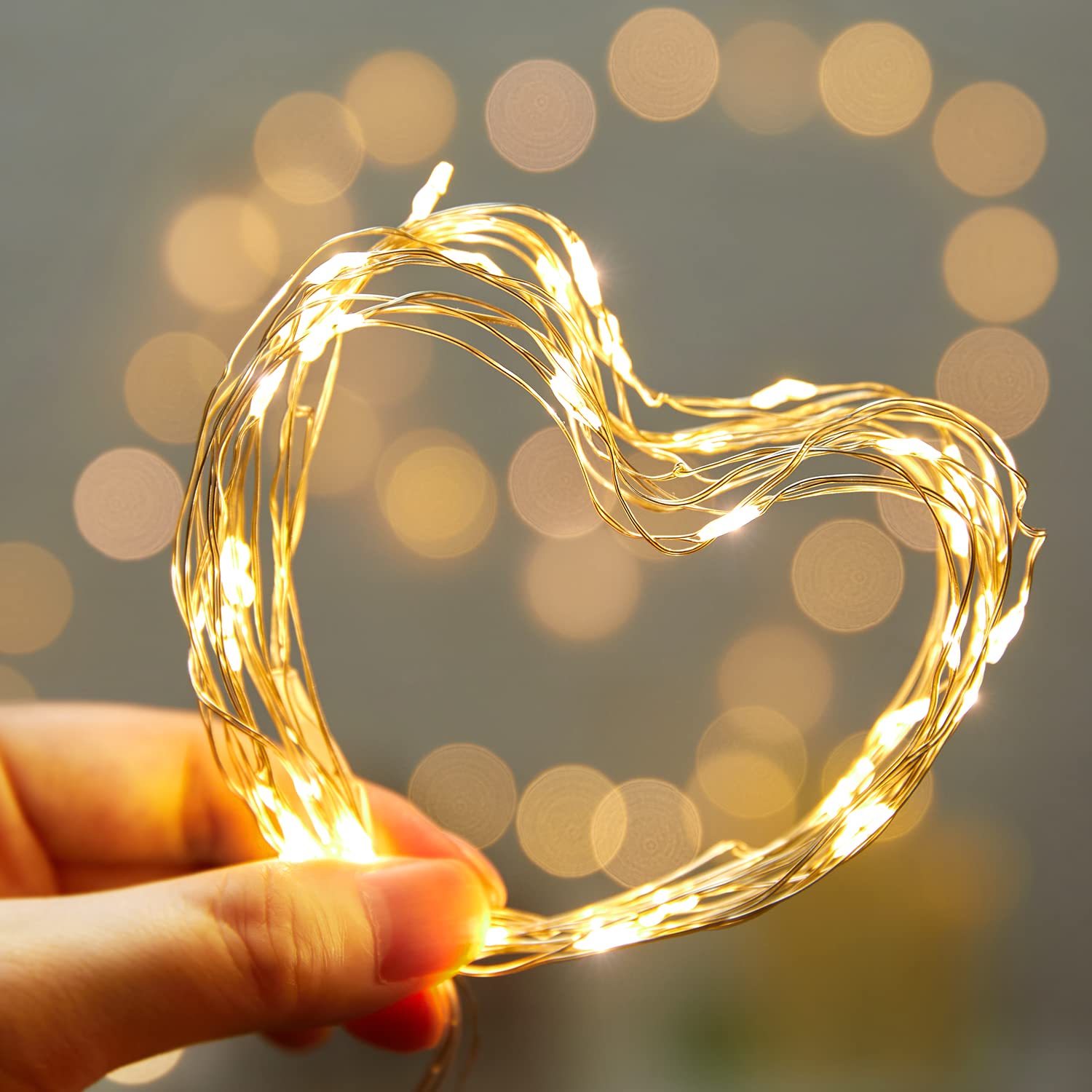 8 Pack Fairy Lights Battery Operated, 7 Feet 20 Led String Lights with Timer, Waterproof Silver Wire Firefly Lights for Home Par