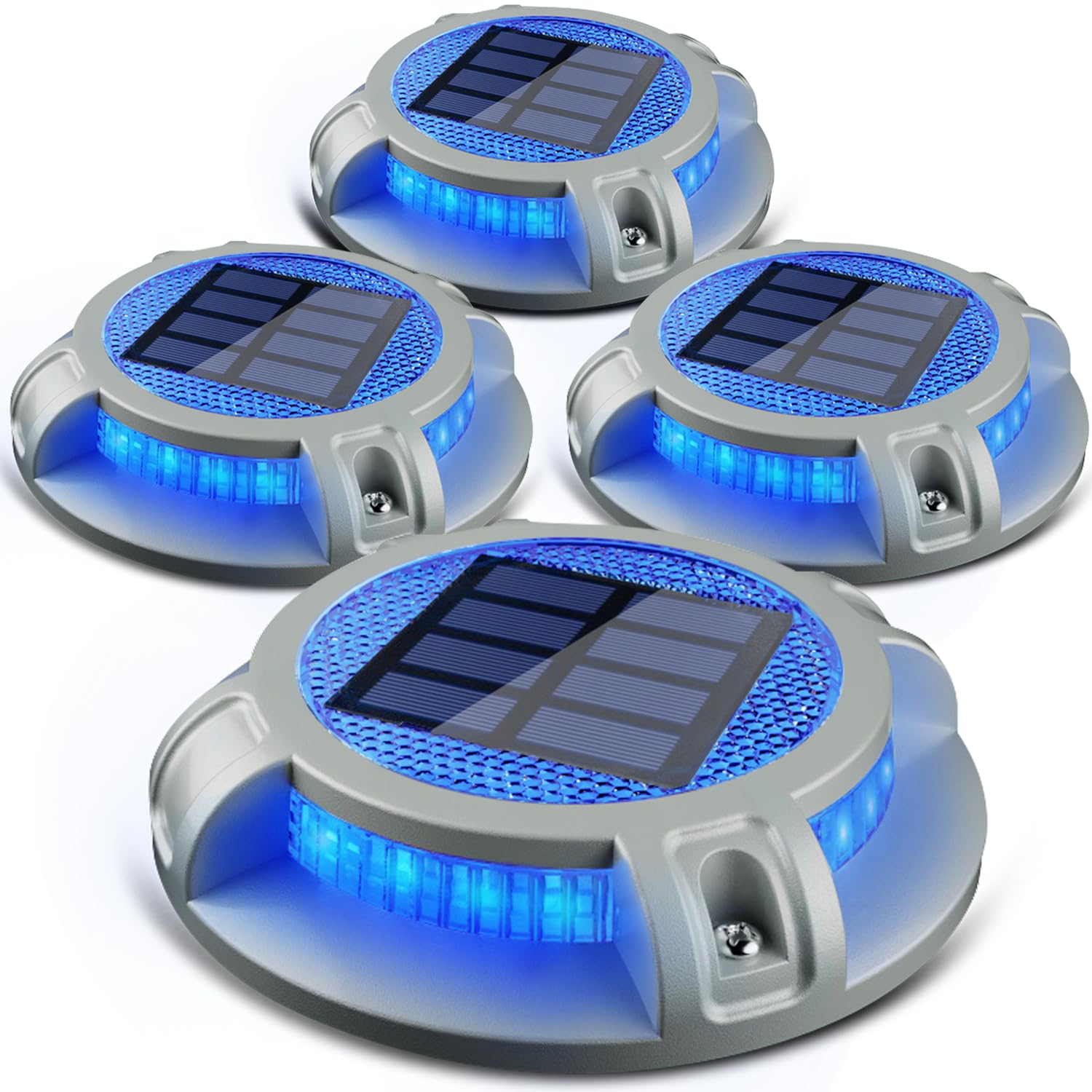 SIEDiNLAR Solar Driveway Lights Outdoor 4 Modes 40 LEDs Marine Dock Light Deck Driveway Markers Waterproof for Step Ground Walkw