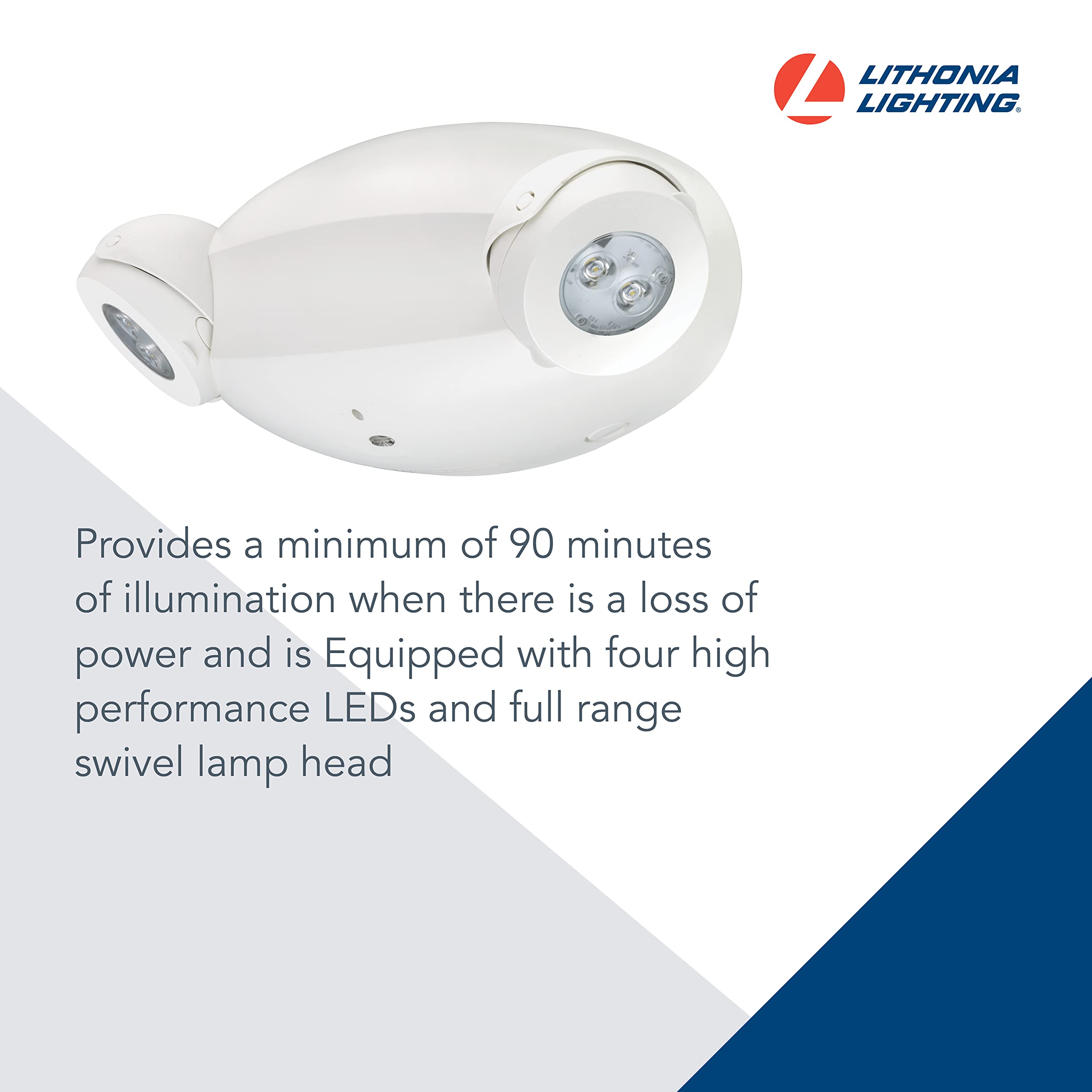 Lithonia Lighting Elm4L Quantum Led Emergency Light, Manual Testing, 640 Lumens, White