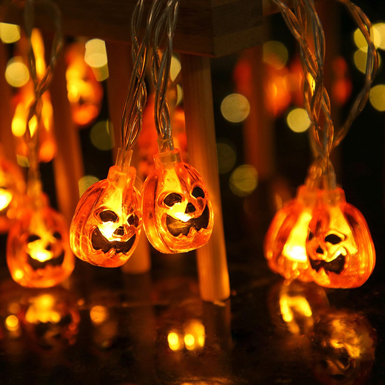 TKYGU Pumpkin String Lights 20ft 30 LED Halloween Decorative Light Pumpkin Decorative String Light String Light Waterproof Hallo