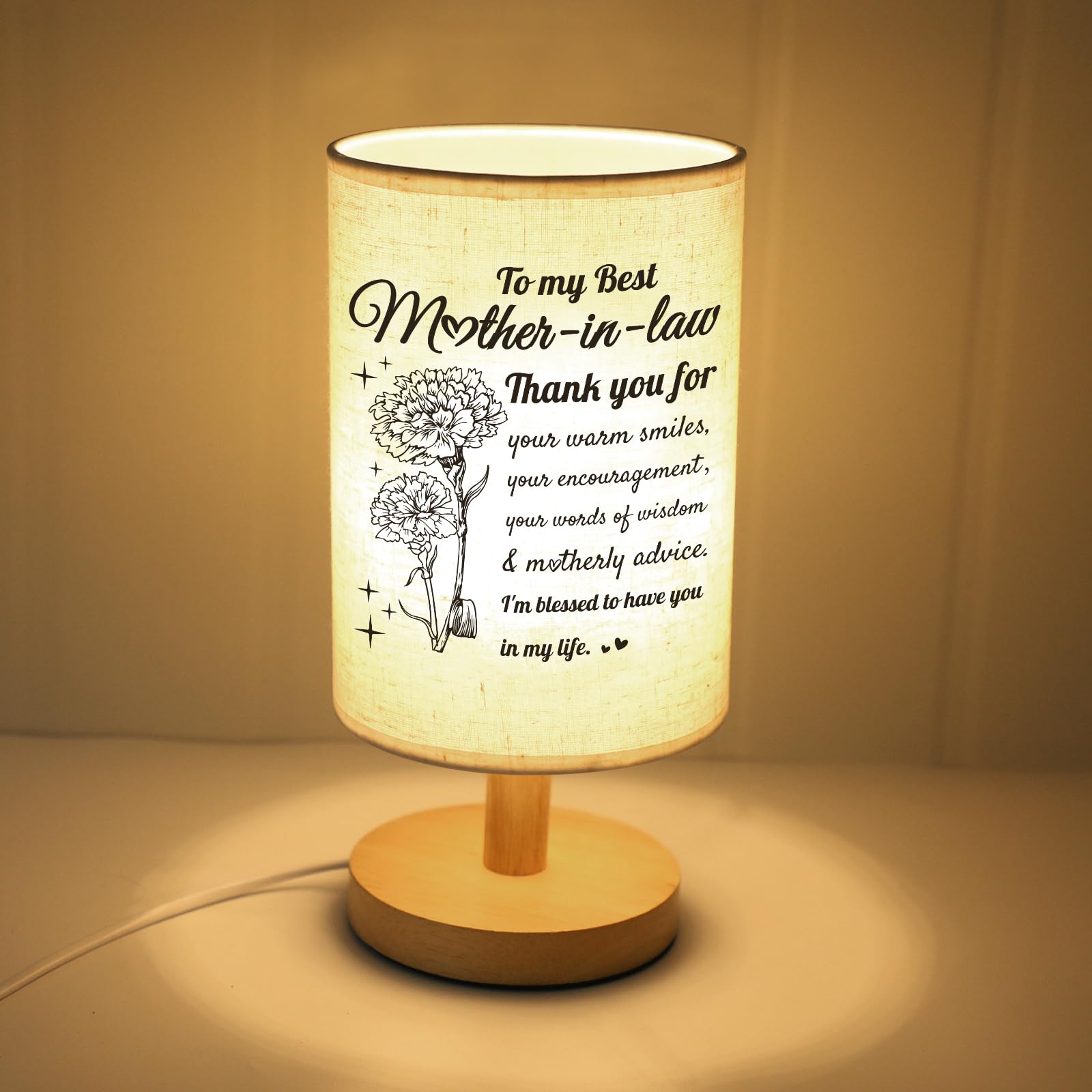 Souhoney Christmas Lamp Gifts For Mother In Law  Birthday Mother In Law Gifts From Daughter In Law Beautiful Lamp Mothers Day Gifts For Bedside Home Decoration