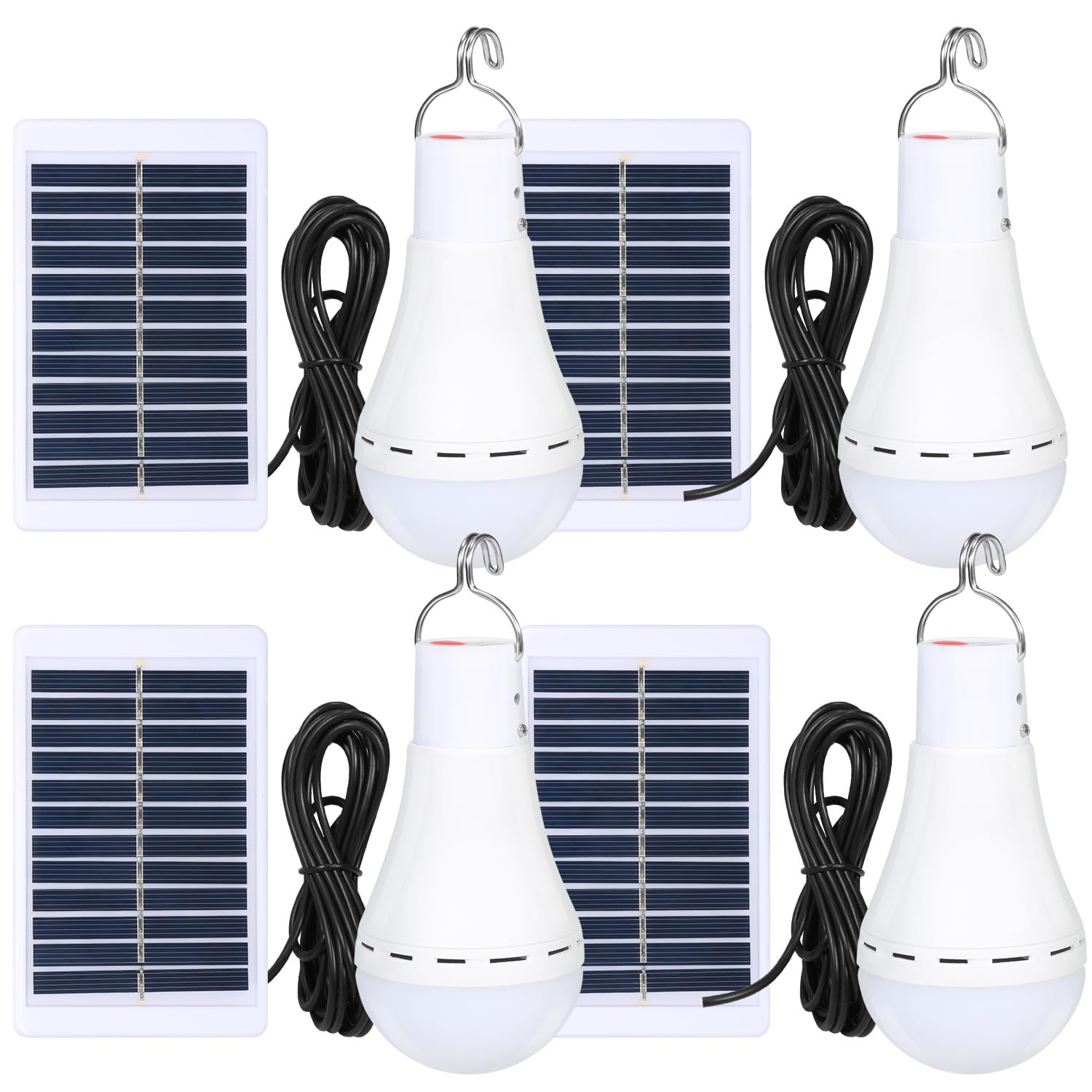 Solar Light Bulbs Solar Powered Light Portable Emergency LED Bulb Waterproof for Camping Tent Indoor Outdoor Shed Night Fishing Chicken Coop (4)