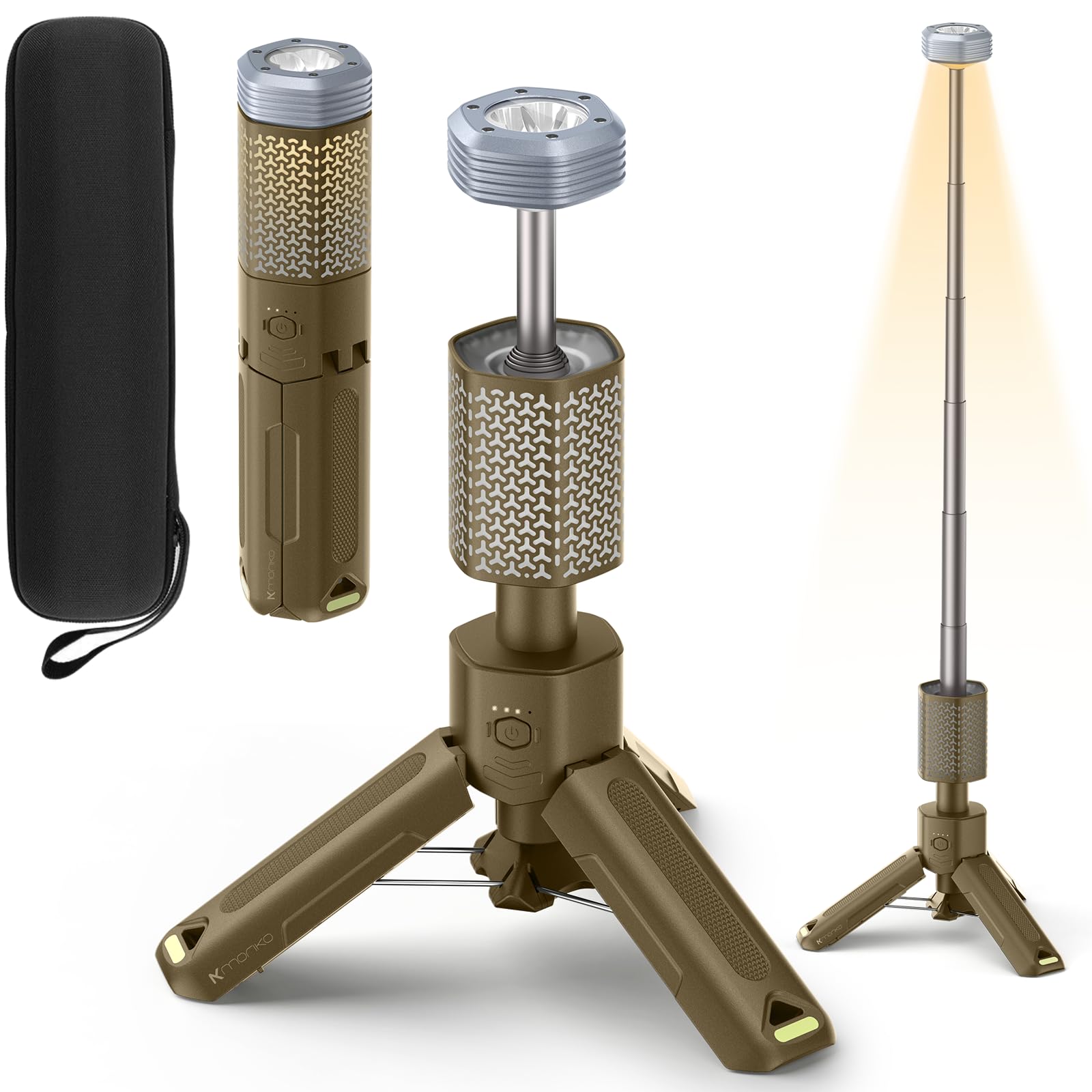 MORIKO Telescopic Camping Lantern, 10,500mAh, IP67 Waterproof, Portable, Desert Yellow