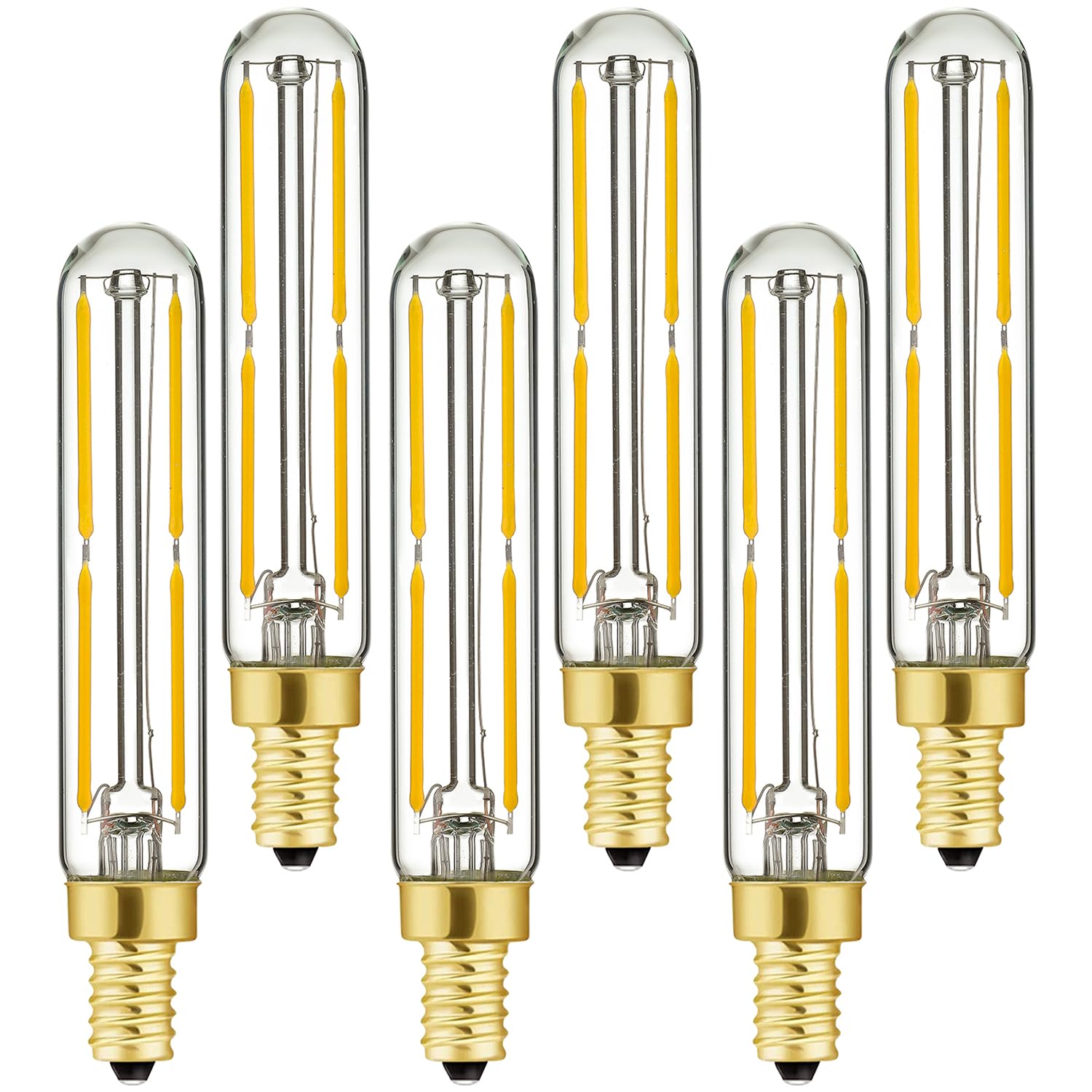 Leools E12 LED Bulb Dimmable 6W 3000K Soft White Glass 6-Pack for Chandeliers, Ceiling Fans, Wall Sconces