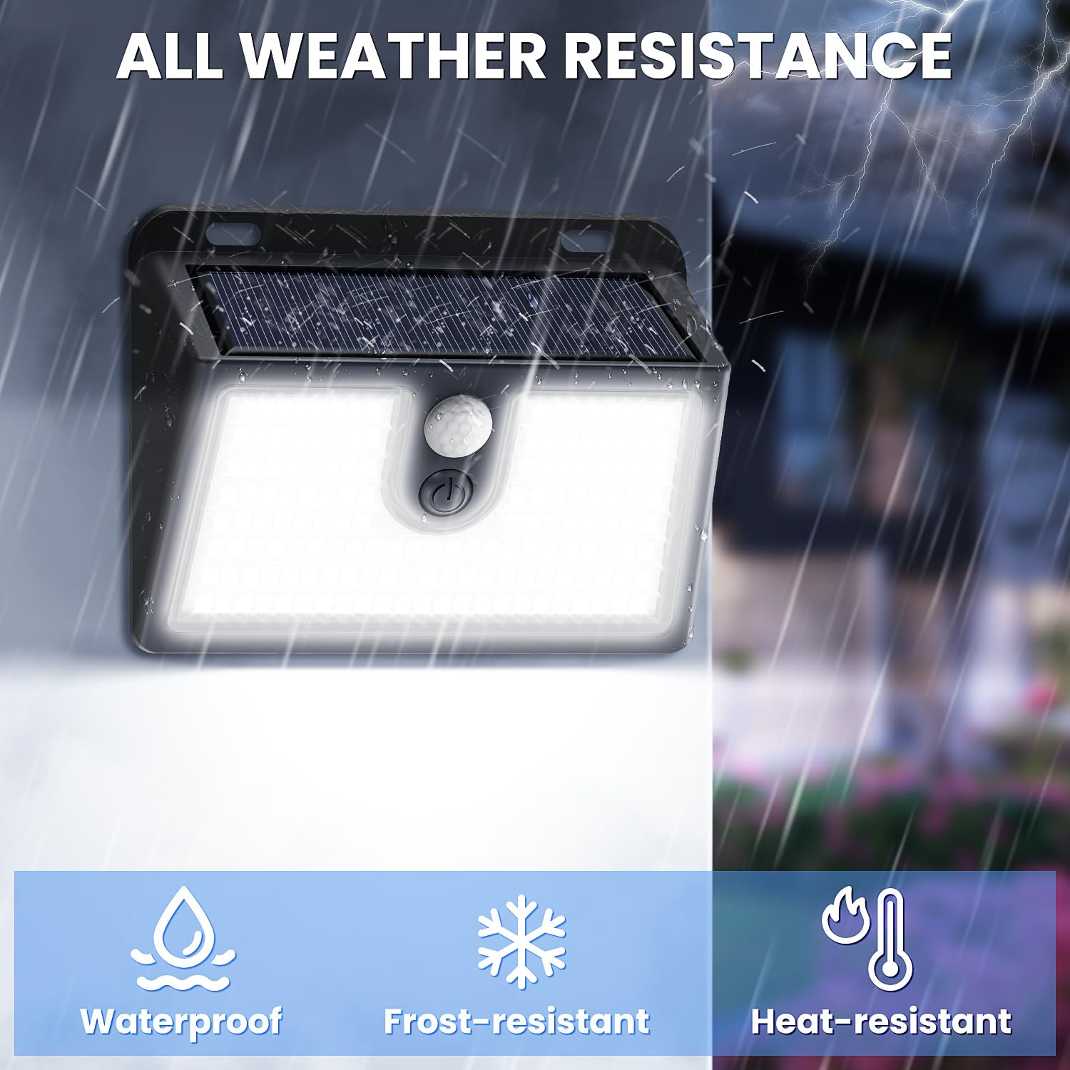 CLAONER Solar Motion Sensor Lights, Super Bright 4 Pack, Waterproof, Cool White, 3 Lighting Modes, Model SL354AB