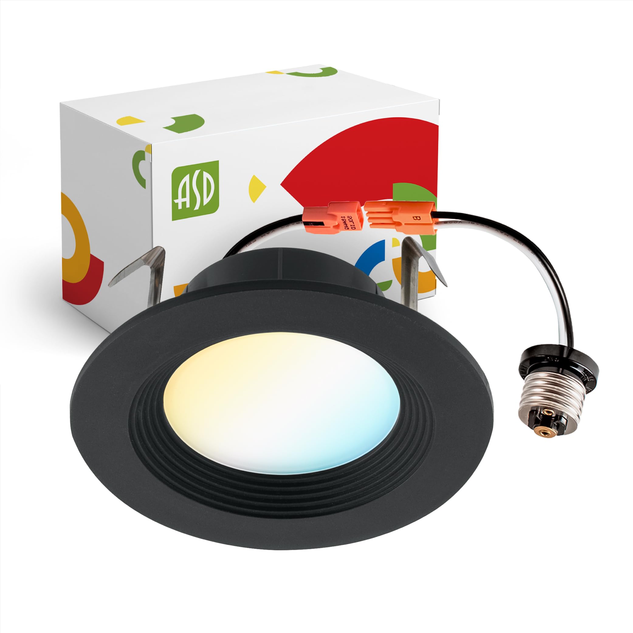 ASD Retrofit LED Recessed Lighting 4 Inch | 9W 700 Lm Wet Rated Dimmable Ceiling LED Downlights | 2700K-5000K Adjustable CRI90 B
