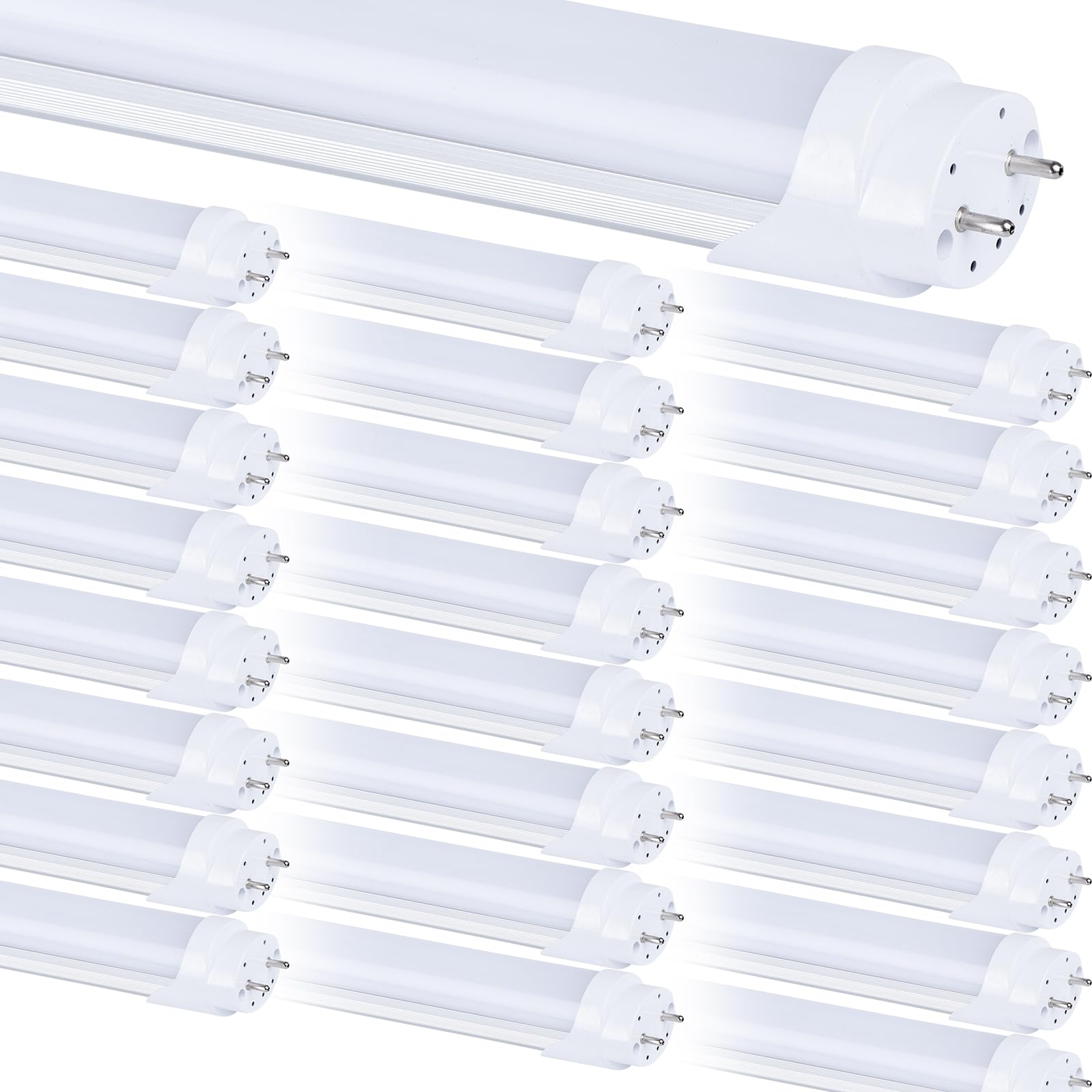 25 Pack, 4Ft Led T8 Type A+B Tube Lights, 28W(80W Equivalent), 4000Lm, 6000K, Frosted Cover, Single Or Double End Powered, Plug 