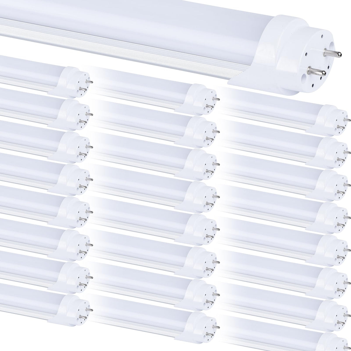 25 Pack, 4Ft Led T8 Type A+B Tube Lights, 28W(80W Equivalent), 4000Lm, 6000K, Frosted Cover, Single Or Double End Powered, Plug 