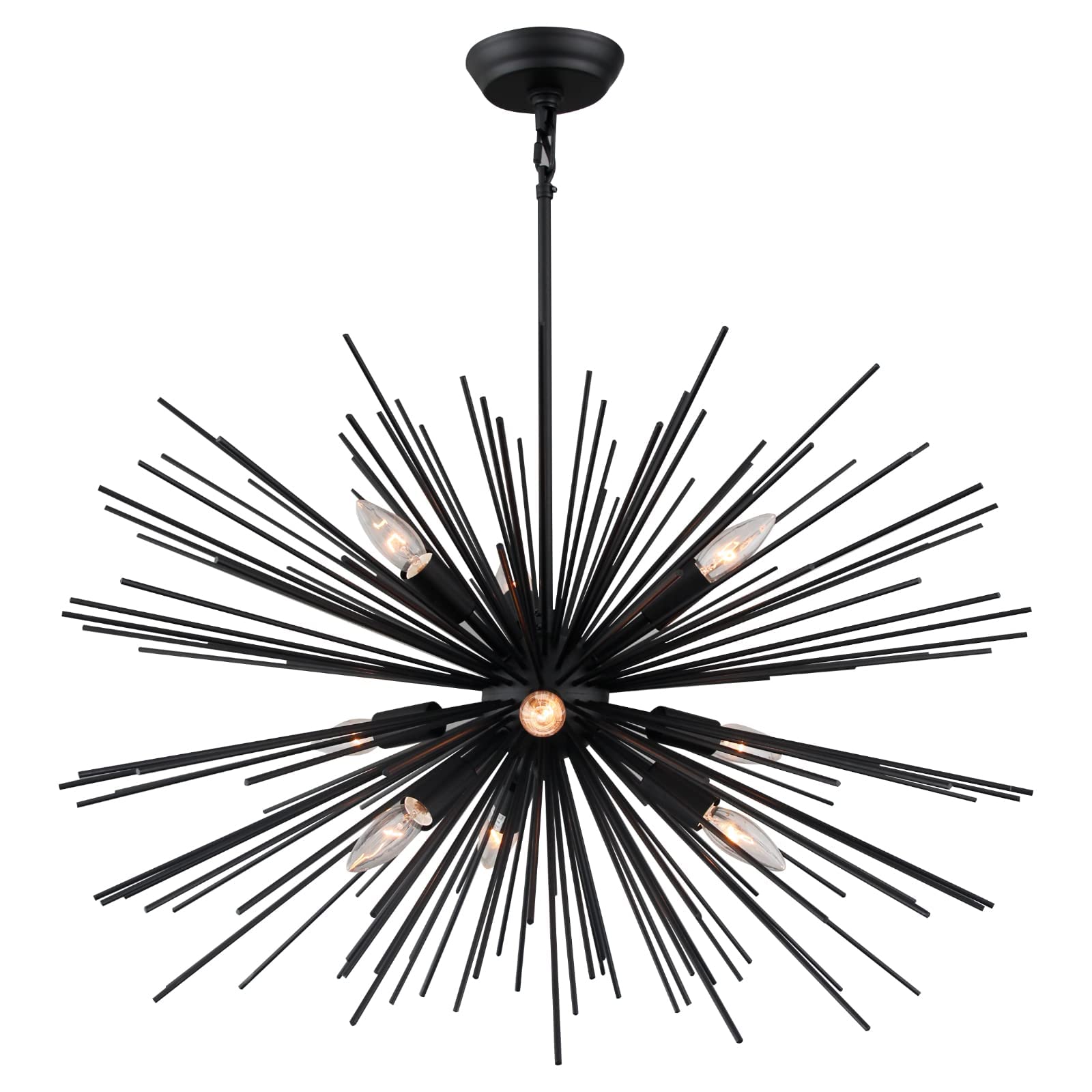 Ziralio Black Sputnik Chandelier Modern 9-Light Dining Room Chandelier Light Fixture For Living Room, Bedroom, Kitchen, Entryway, Foyer, 29In