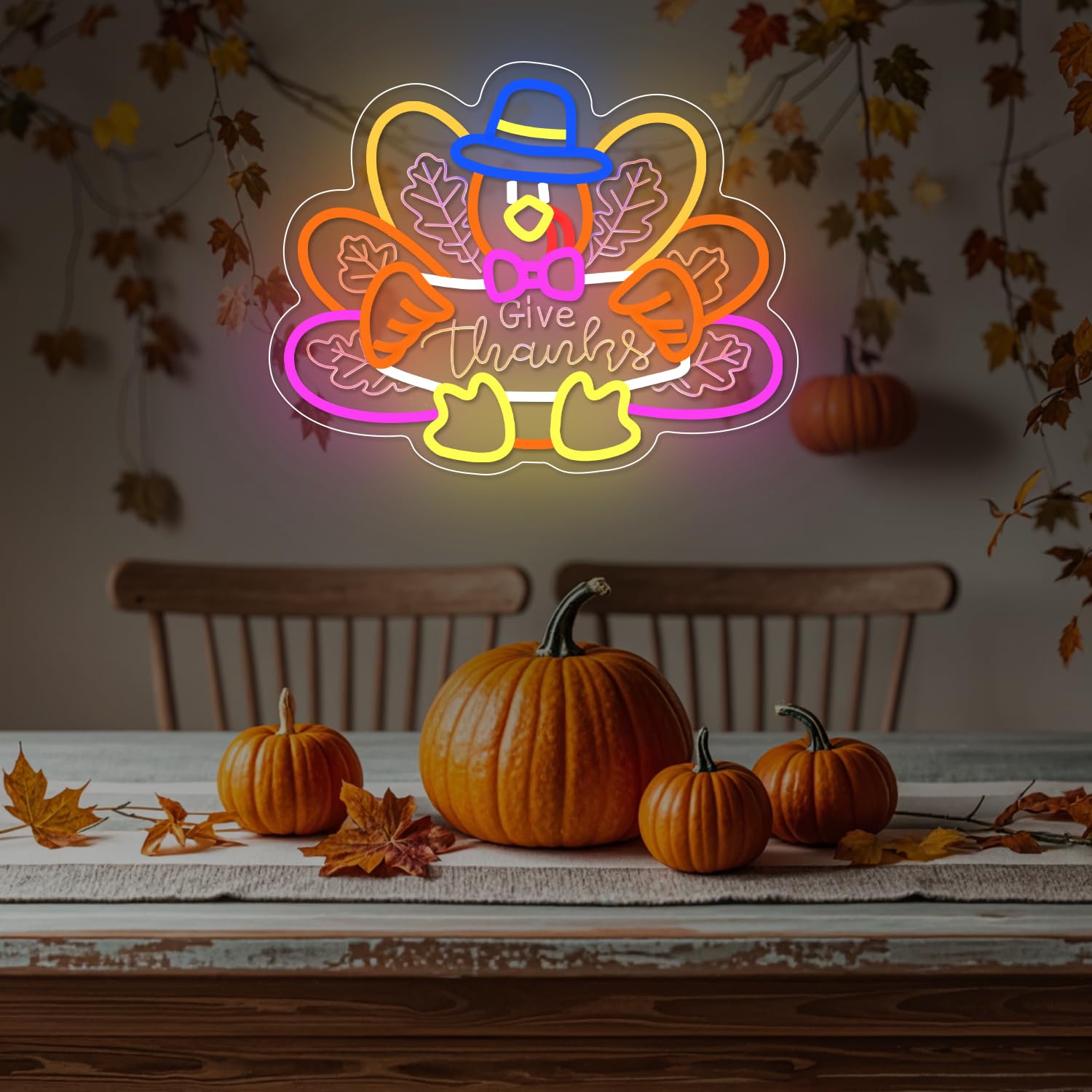 Turkey Neon Sign Thanksgiving Neon Sign Dimmable Thanksgiving Neon Light For Wall Decor Turkey Neon Light For Home Party Holiday Gift