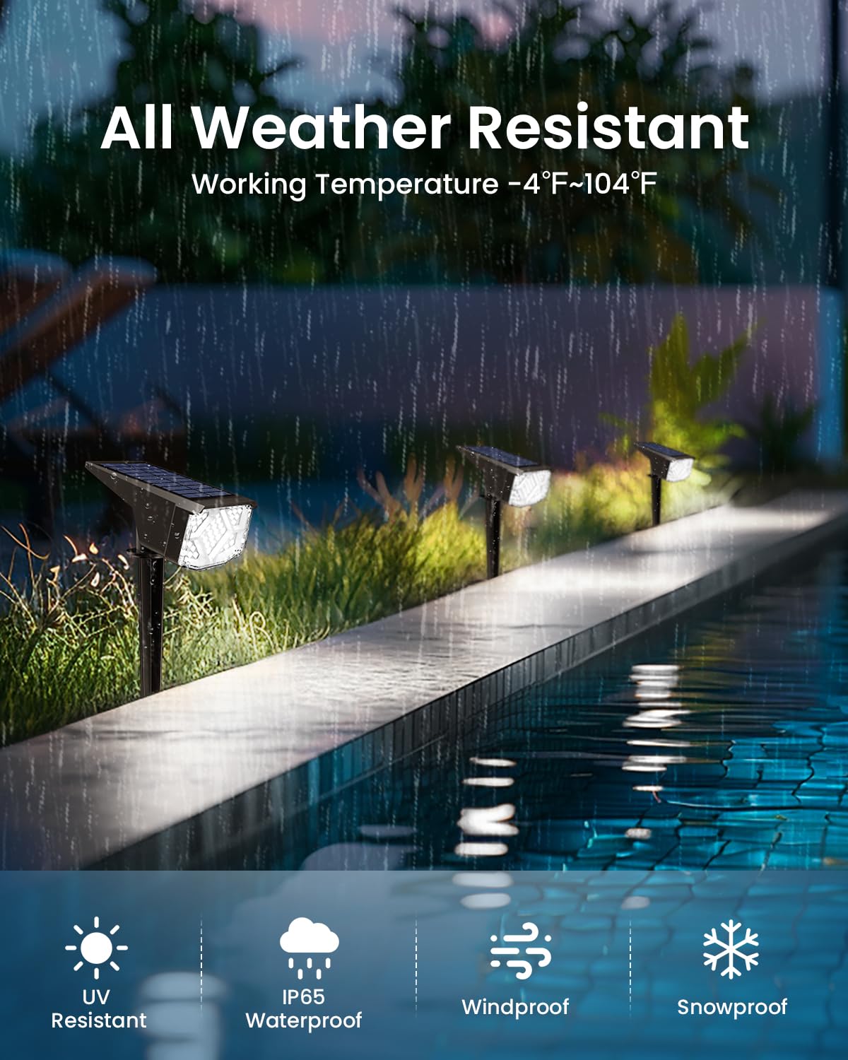 Auderwin Solar Spot Lights Outdoor, 10 Pack Waterproof Ip65, Cool White Landscape Lighting