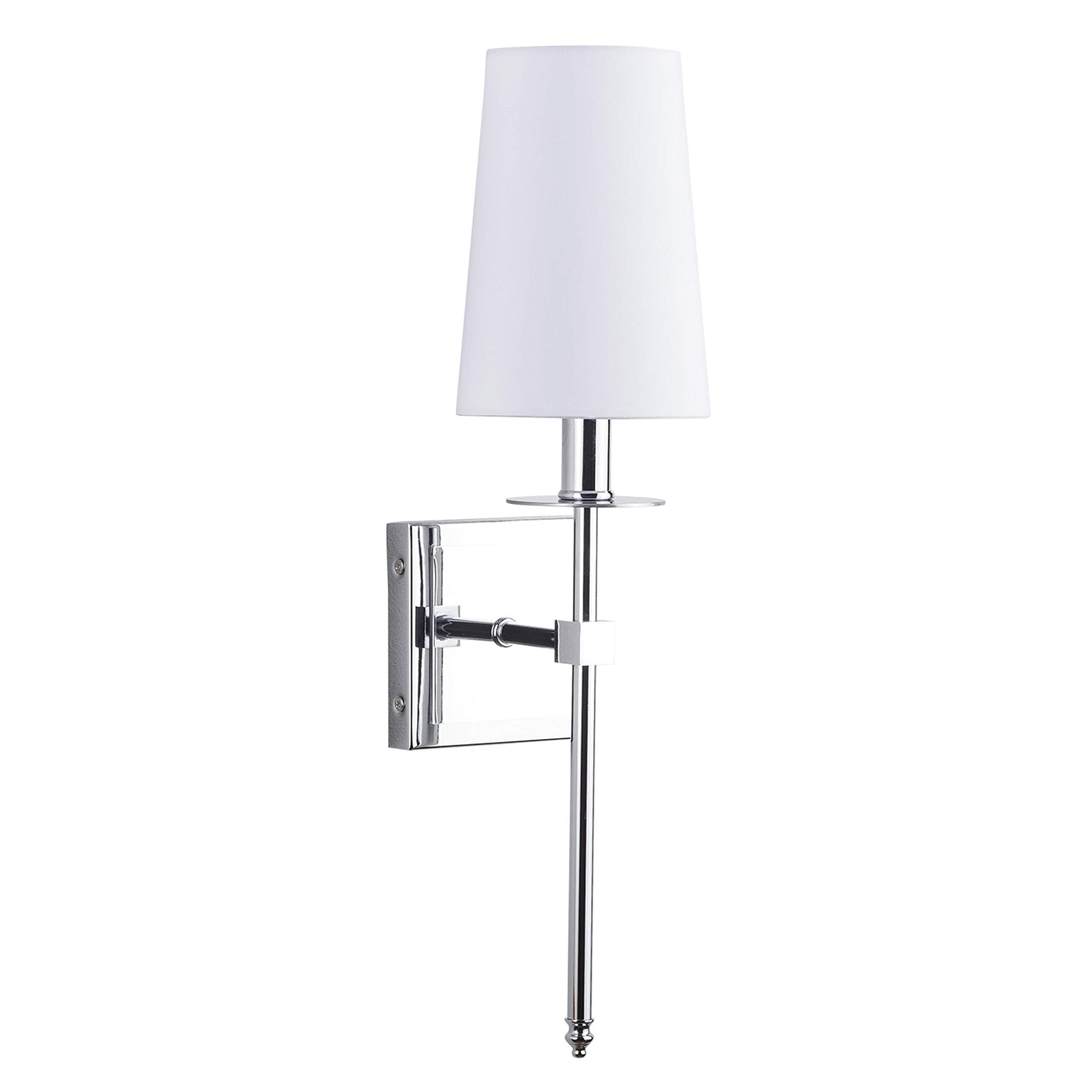 Linea Di Liara Torcia Chrome Wall Sconce Wall Lighting With White Fabric Shade Modern Bathroom Wall Sconces Bedroom Wall Lamp An