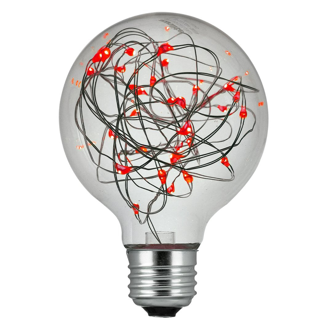 Sunlite 81172 G25 Globe Bulb  LED Fairy-Lights Inside  1.5 Watts  Medium (E26) Base  Non Dimmable  Party Decoration  Holiday Lighting  String Light  Red  1 Count