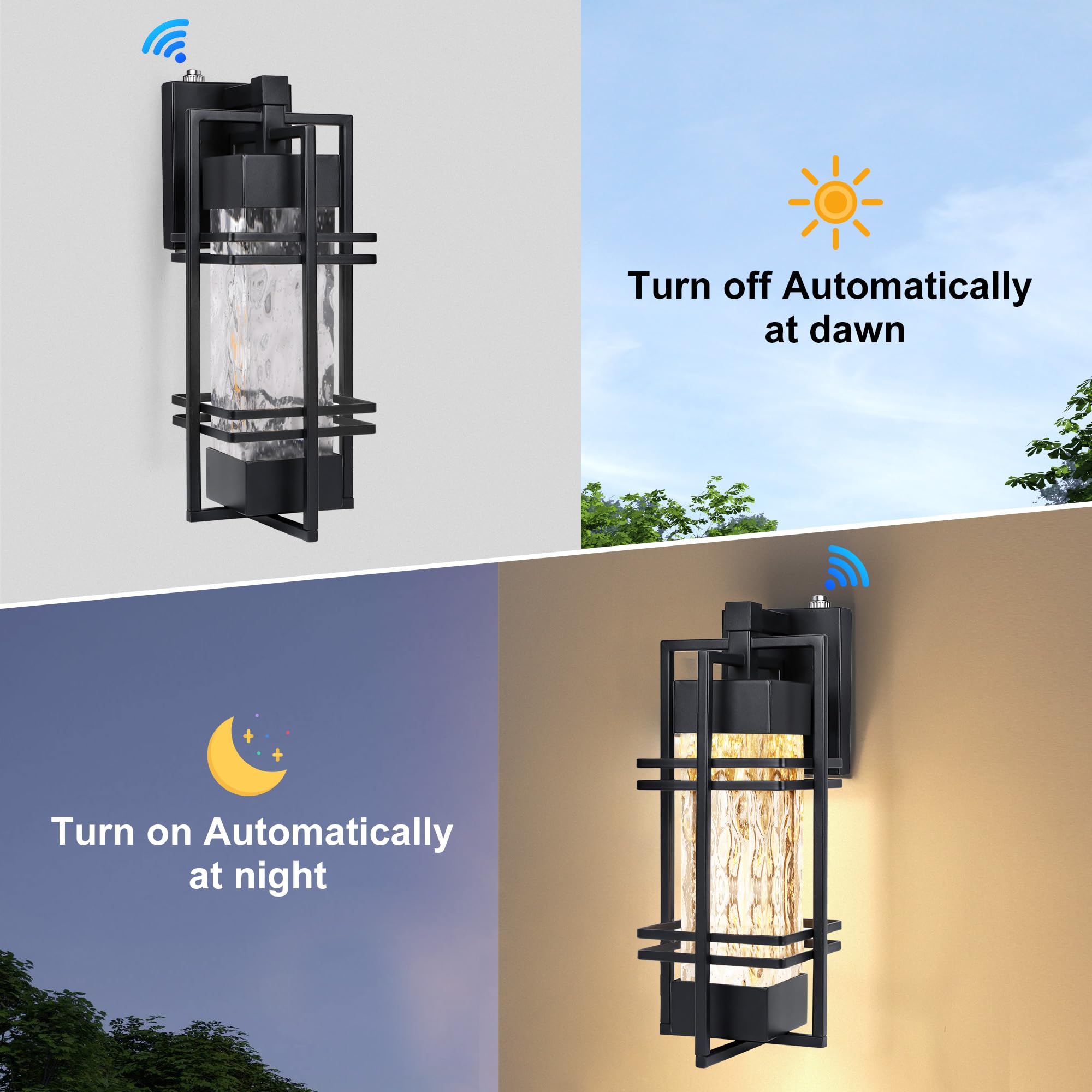 Wihtu Dusk To Dawn Outdoor Front Porch Light Fixtures Wall Mount  Waterproof Wall Sconce Lights(1 Pack)  Sensor Exterior Lighting Fixtures For House  Outside Lantern Lamp For Garage  Doorway