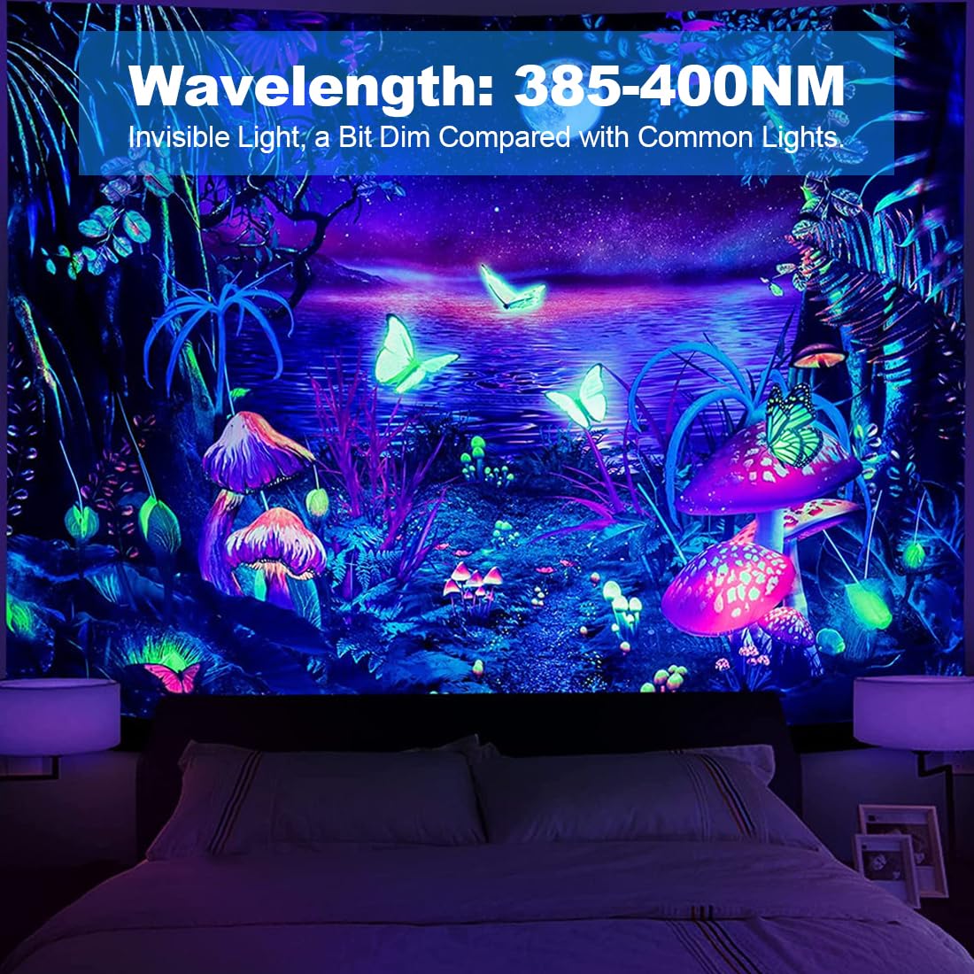 MELPO Blacklight Flood Light 80W, IP66 Waterproof, 2 Pack, Purple, Model BLFL-LFFA, Ideal for Glow Parties and Halloween Decorations