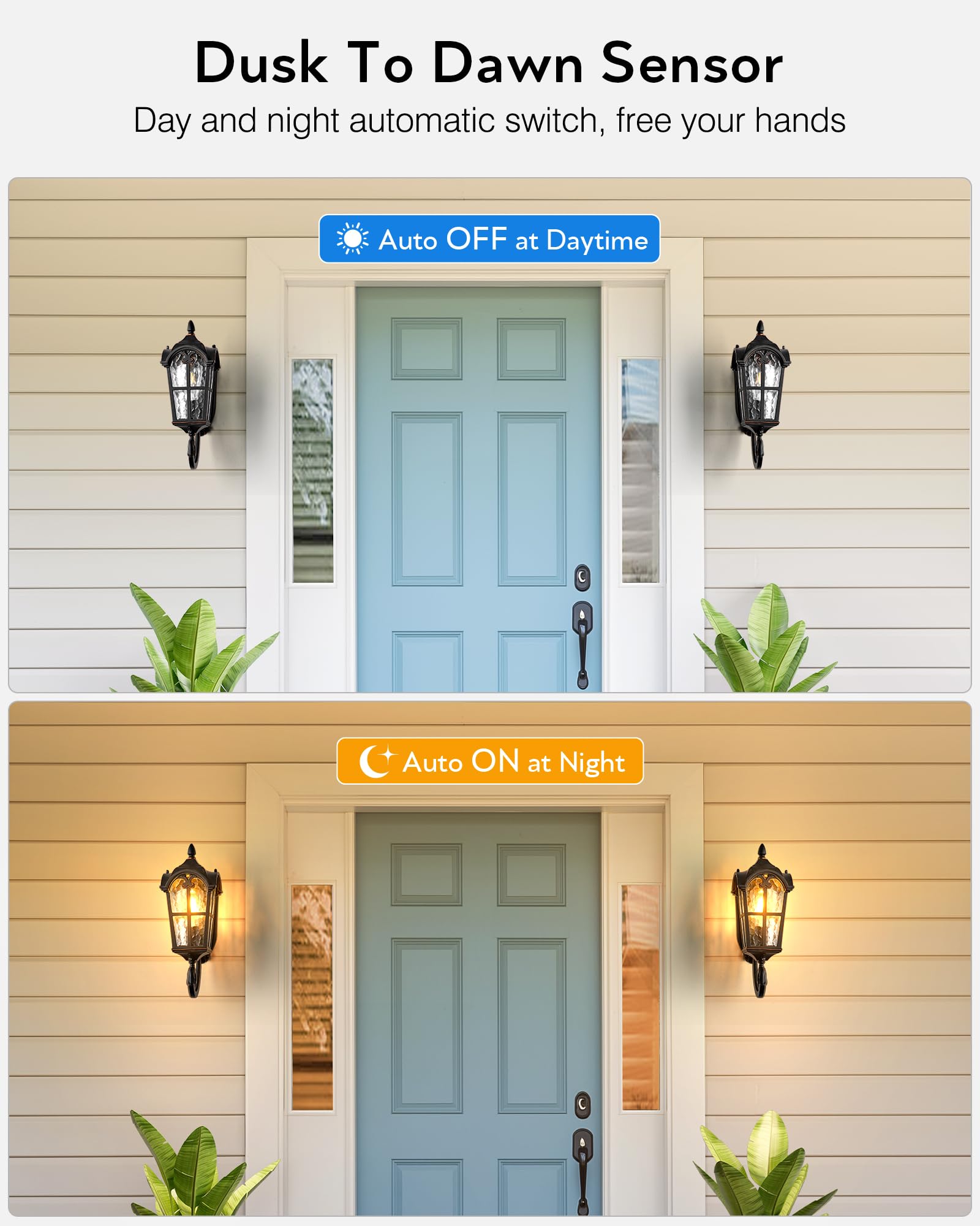 VIANIS Outdoor Wall Light, Aluminum Dusk to Dawn Lantern, Oil Rubbed Bronze, 1-Pack, Model V8113U