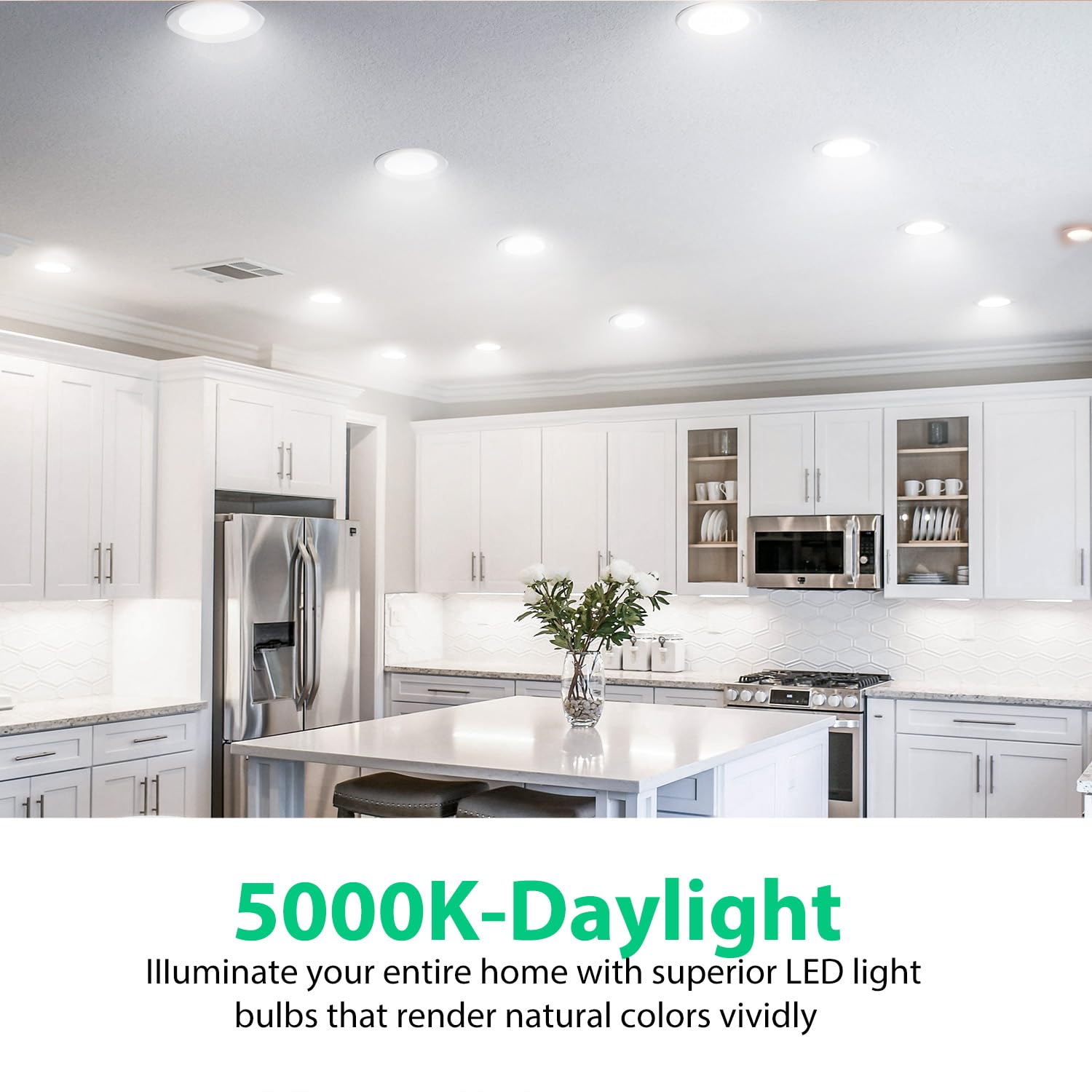 Daybetter Br30 Led Light Bulbs Indoor Flood Light, 5000K Daylight White Led Bulb 65W Equivalent, Dimmable, E26 Base, 800Lm, Rece