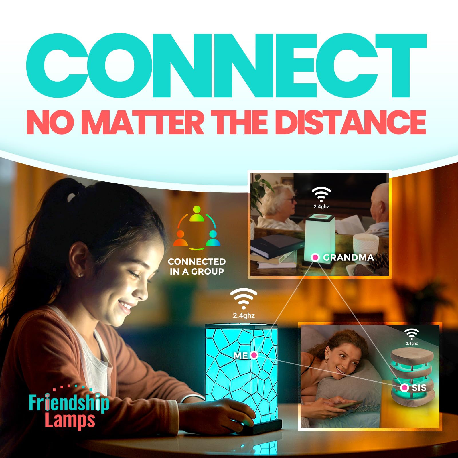 Friendship Lamp By Filimin Classic - Best Friend Lamps Wi-Fi Touch Lamp Led Light For Long-Distance  Connection  Relationship  Friendship  Gifts  Love  200+ Colors  App Setup - Set Of 2