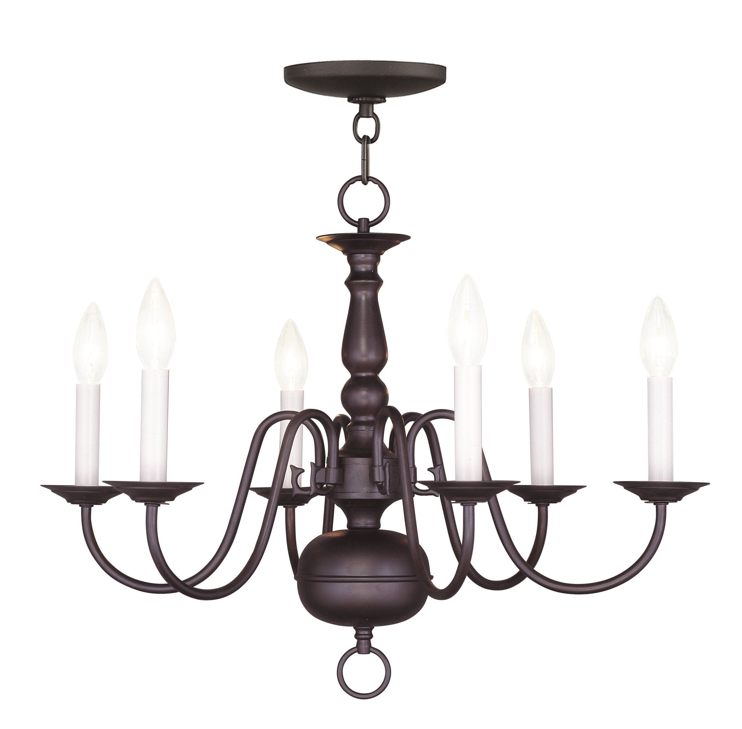 Livex Lighting 5006-07 Williamsburgh 6-Light Chandelier, Bronze,18Hx24W