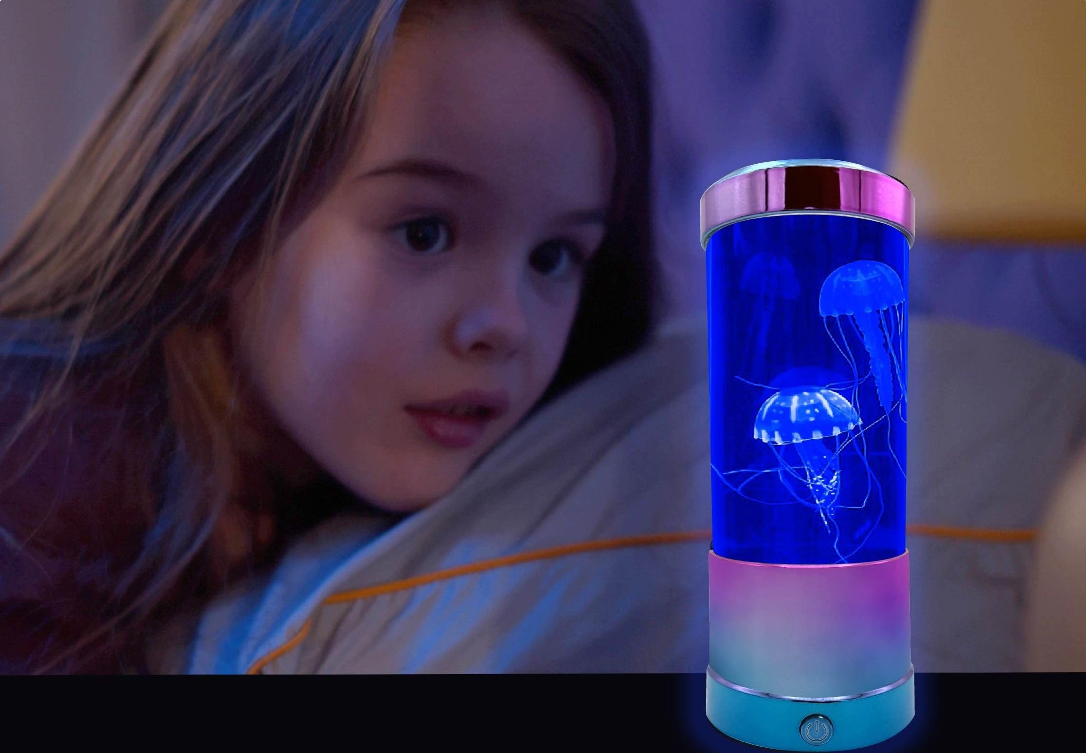 Wireless Express LuminaJellyfish Mood Lamp with LED Lights - Realistic Jellyfish Motion, Multi-Color Changing LED Modes, Auto Sh