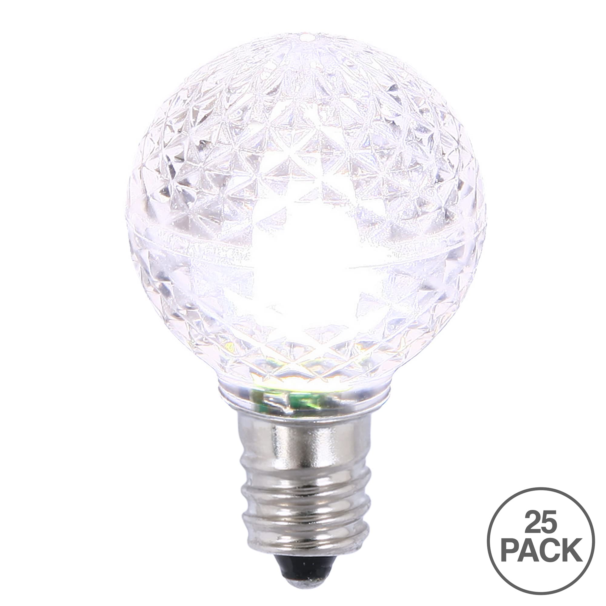 Vickerman G30 Led Purewht Bulb E12 Nickel Base.45W, Package Of 25